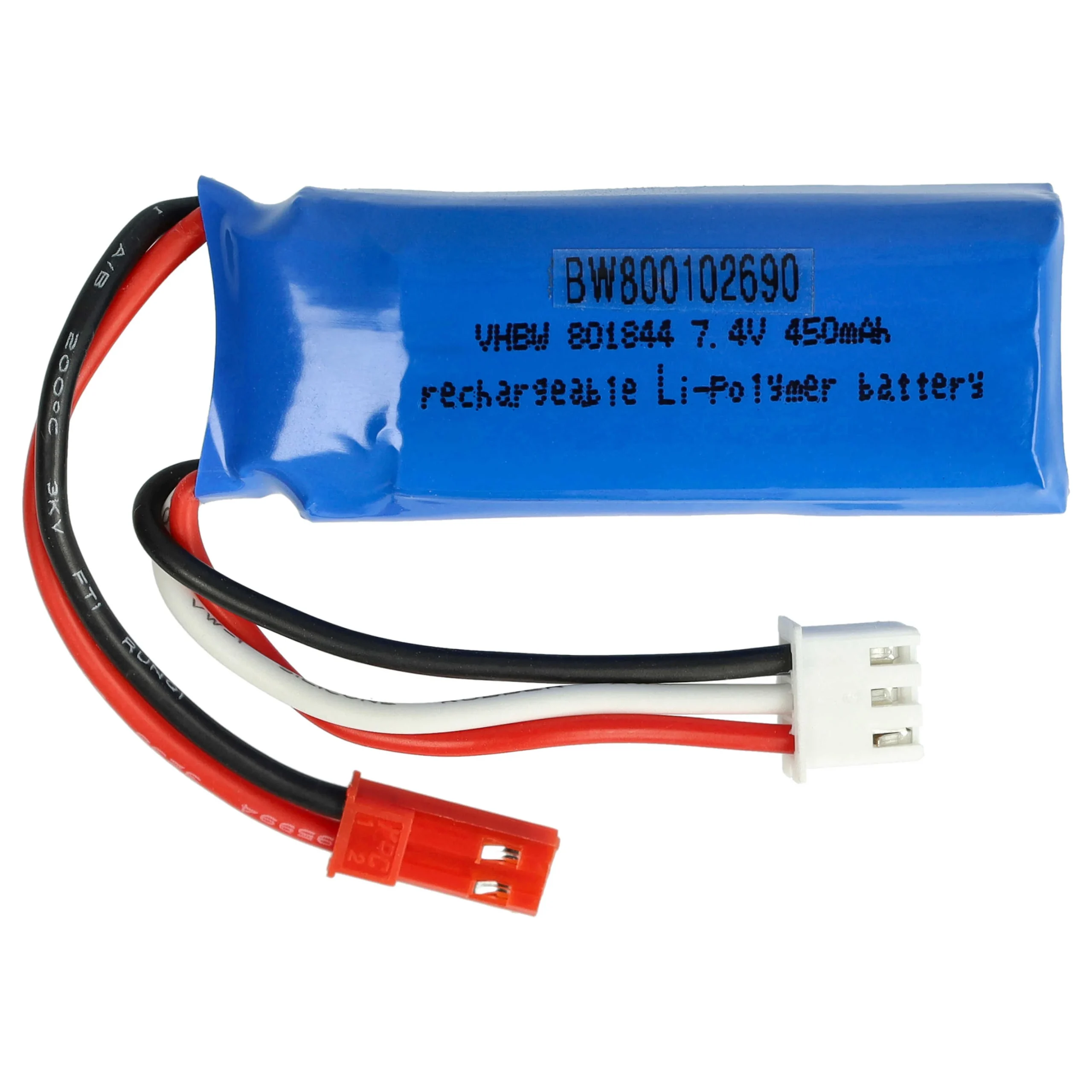 Batterie modèle radio-télécommandé - 450mAh 7,4V Li-polymère, JST-SYP-2P