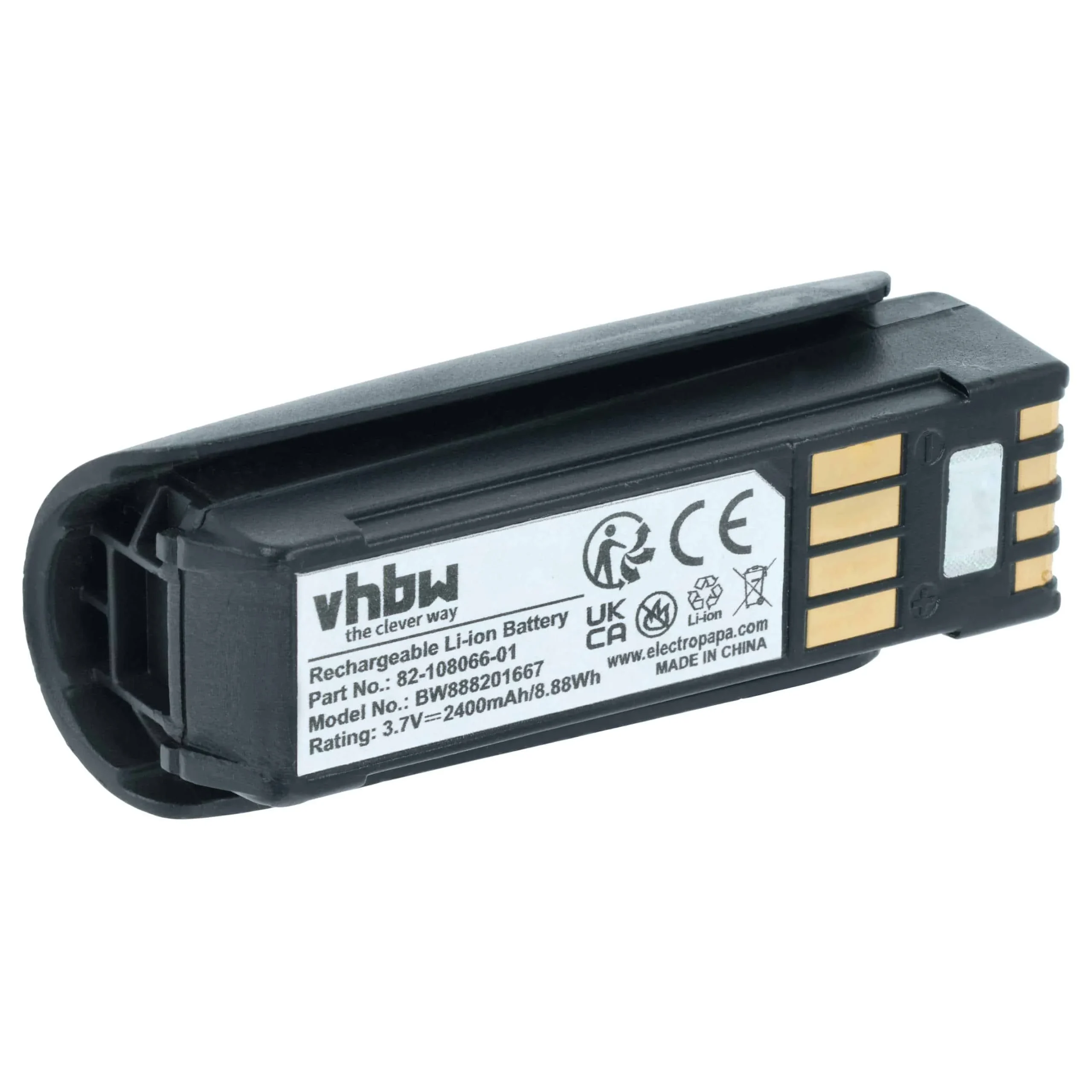 Batterie remplace 82-108066-1, KT-BTYMT-01R, 82-108066-01 pour scanner de code-barre Symbol - 2400mAh 3,7V