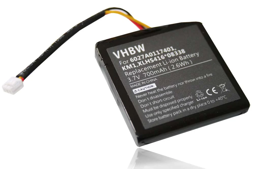 Batterie remplace TomTom XLHS416*08338, KM1, 6027A0117401 pour navigation GPS TomTom - 700mAh 3,7V Li-ion
