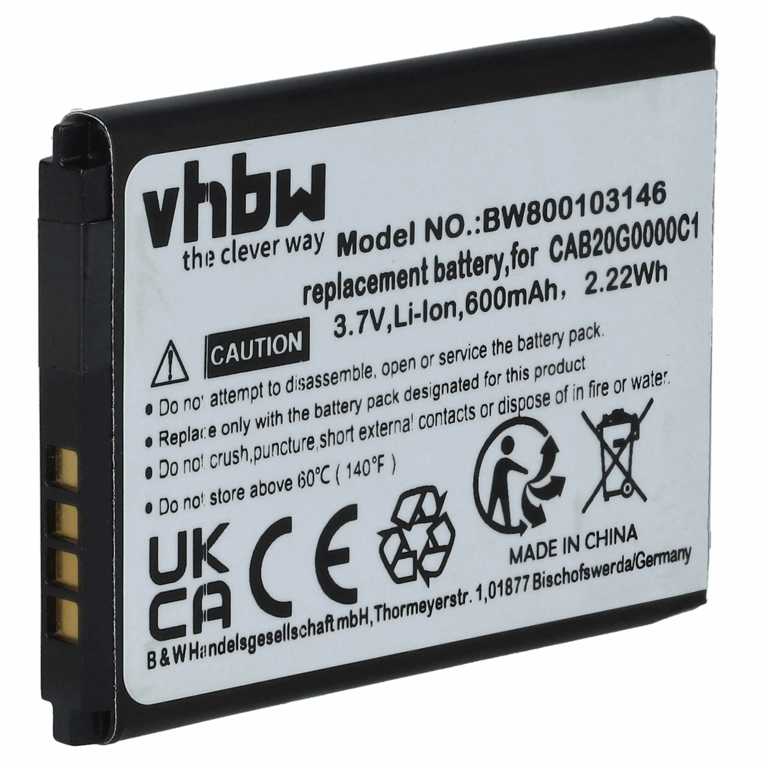 Batterie remplace Alcatel CAB20G0000C1, B-U9X, CAB3010010C1 téléphone portable Vodafone - 600mAh 3,7V Li-ion