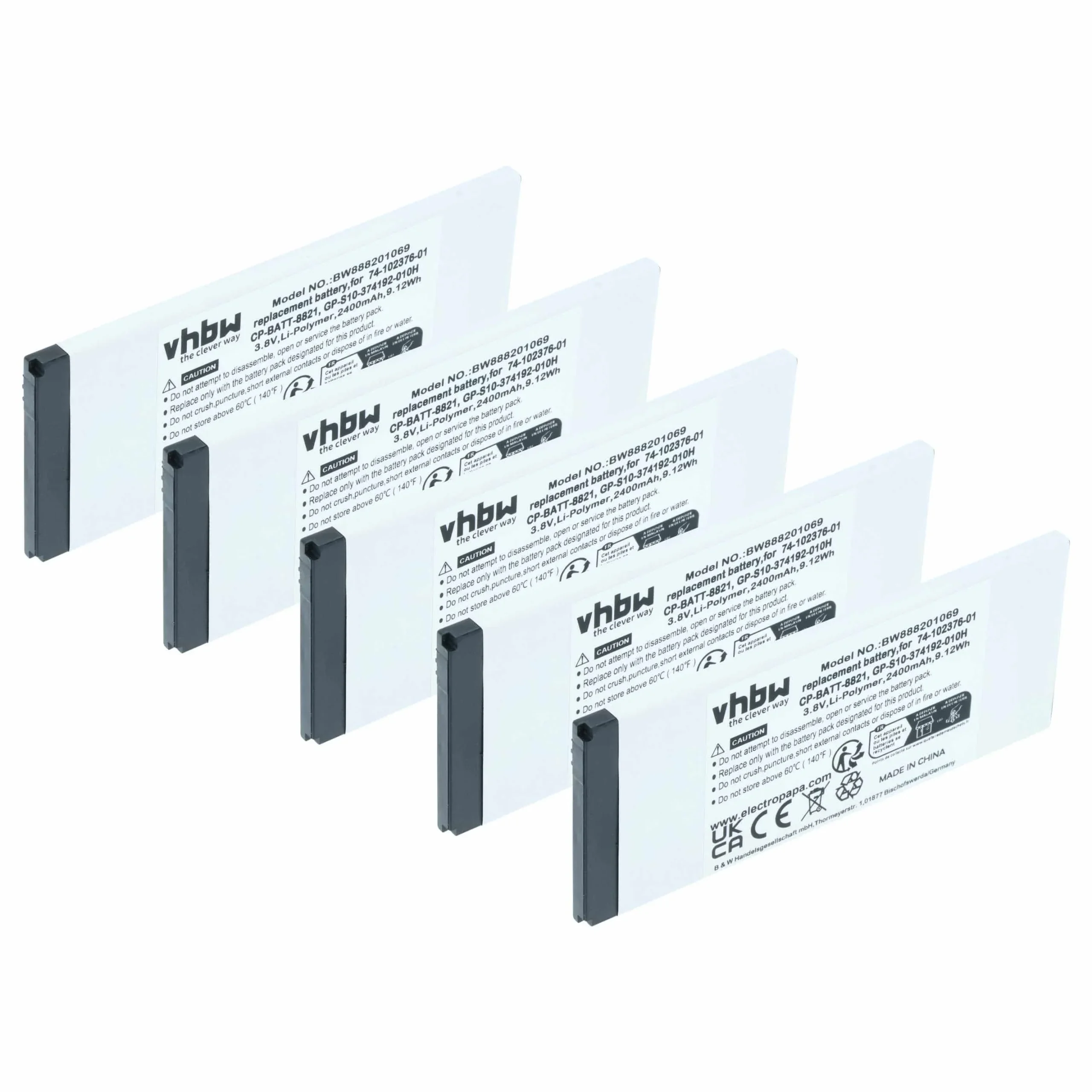 Batterie (5 pcs.) remplace Cisco 74-102376-01 téléphone portable Cisco - 2400mAh 3,8V Li-polymère