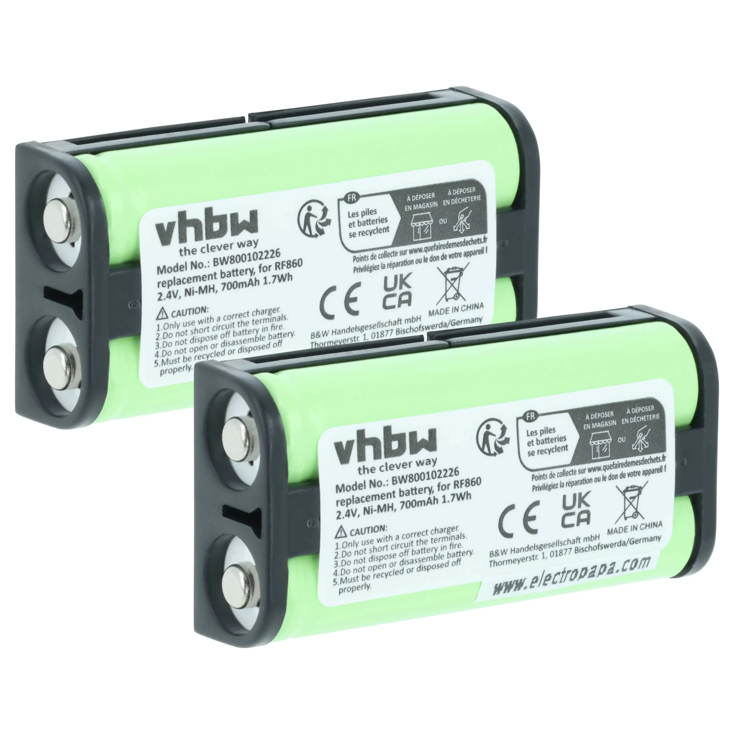 Batterie (2 pcs.) remplace Sony BP-HP550-11 casque audio Sony - 700mAh 2,4V NiMH