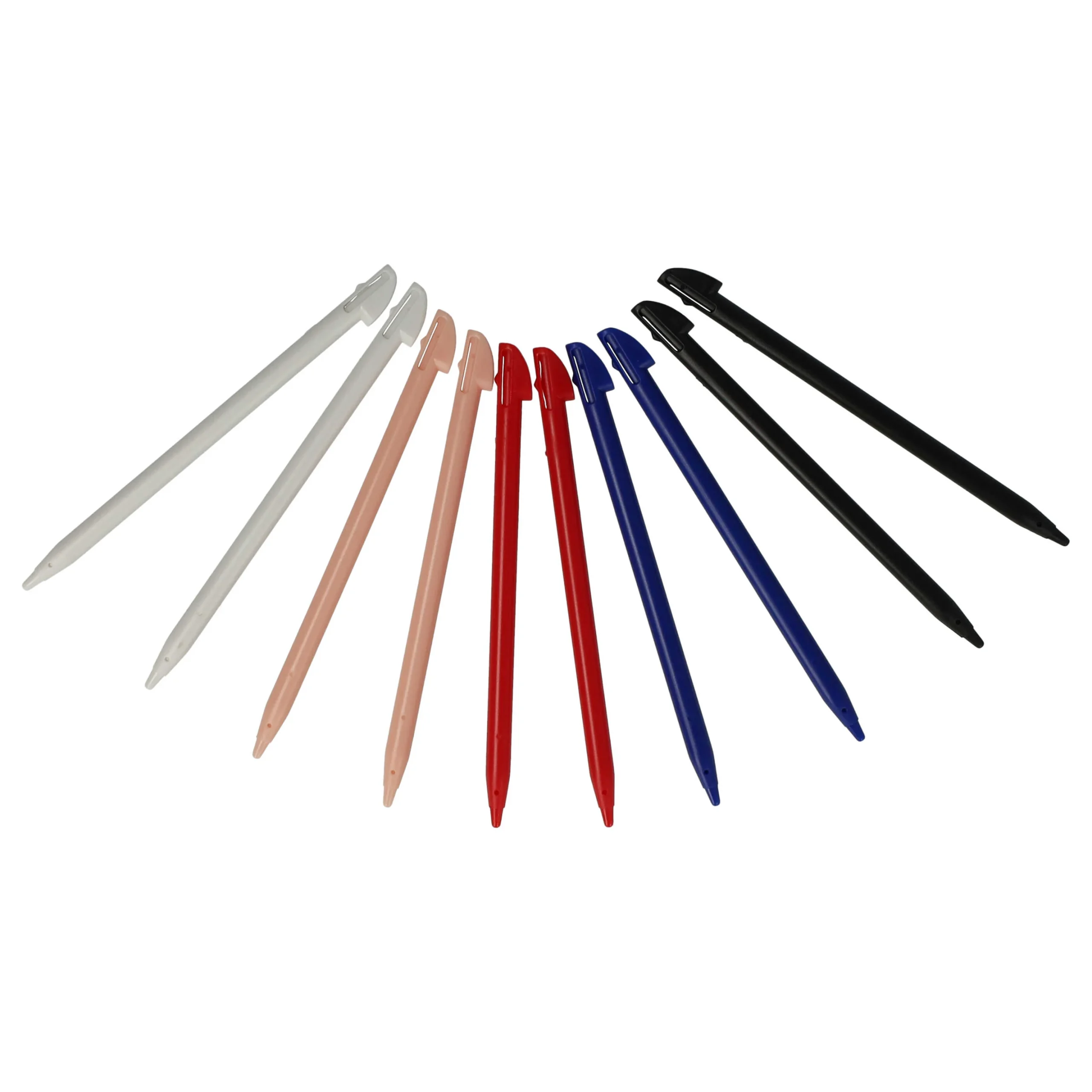 10x Stylos de saisie pour console de jeux Nintendo 3DS XL - noir, rose, blanc, bleu, rouge