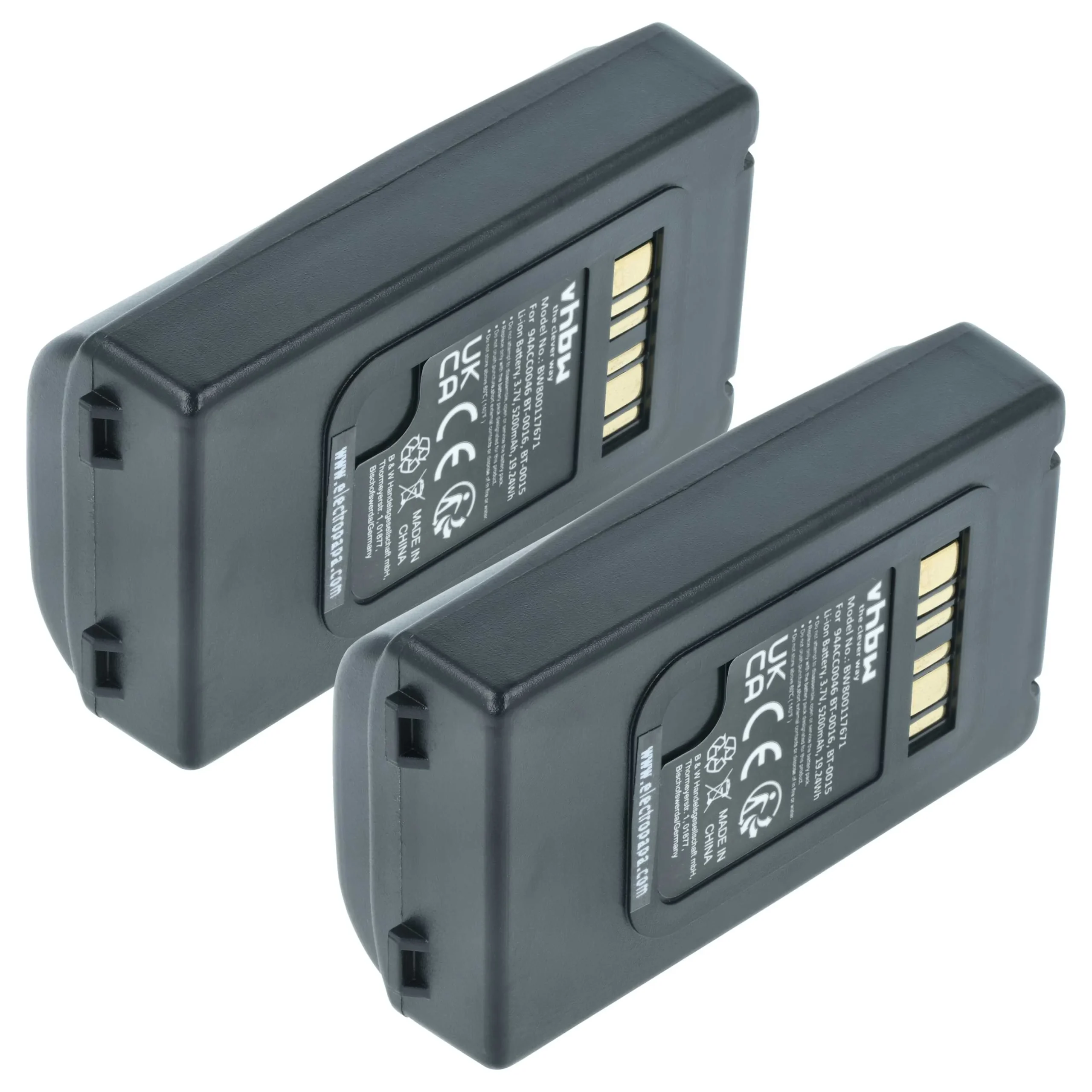 2x Batteries remplace Datalogic 94ACC0048, 94ACC0046 pour scanner de code-barre Datalogic - 5200mAh 3,7V