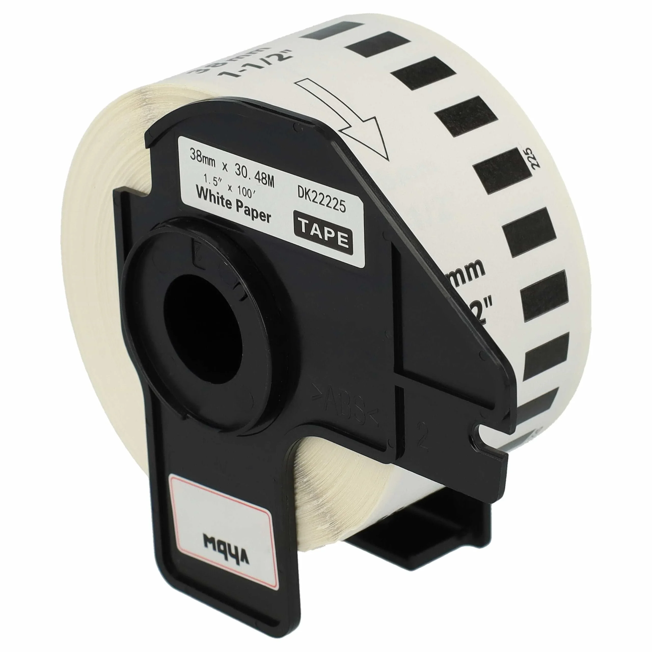 Étiquette remplacent Brother DK-22225 pour imprimante étiqueteuse - 38mm x 30,48m + support
