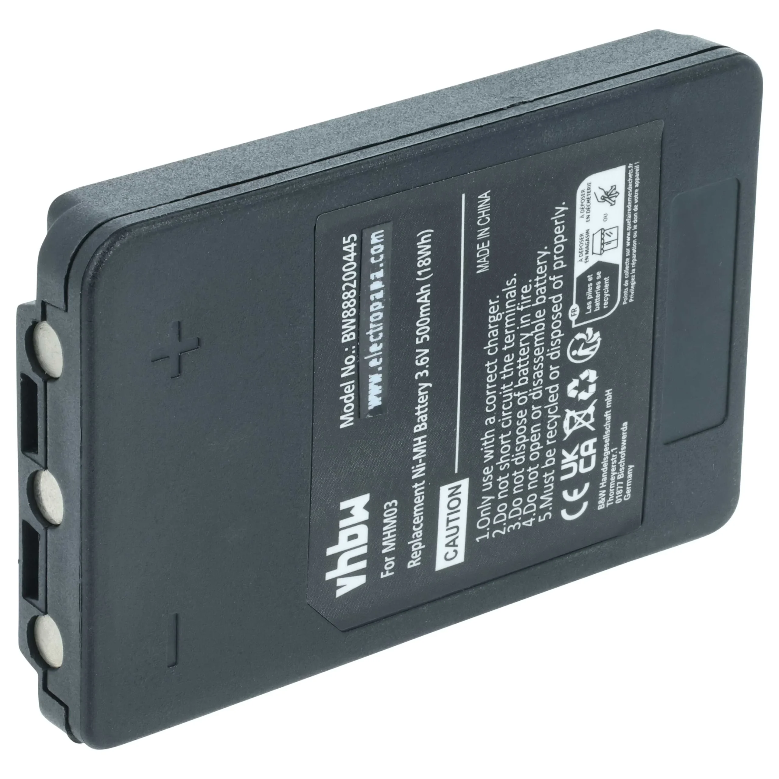 Batterie remplace Autec MHM03, LPM01LI, LPM01, R0BATT00E11A0, R0BATT00E10A0 - 500mAh 3,6V NiMH