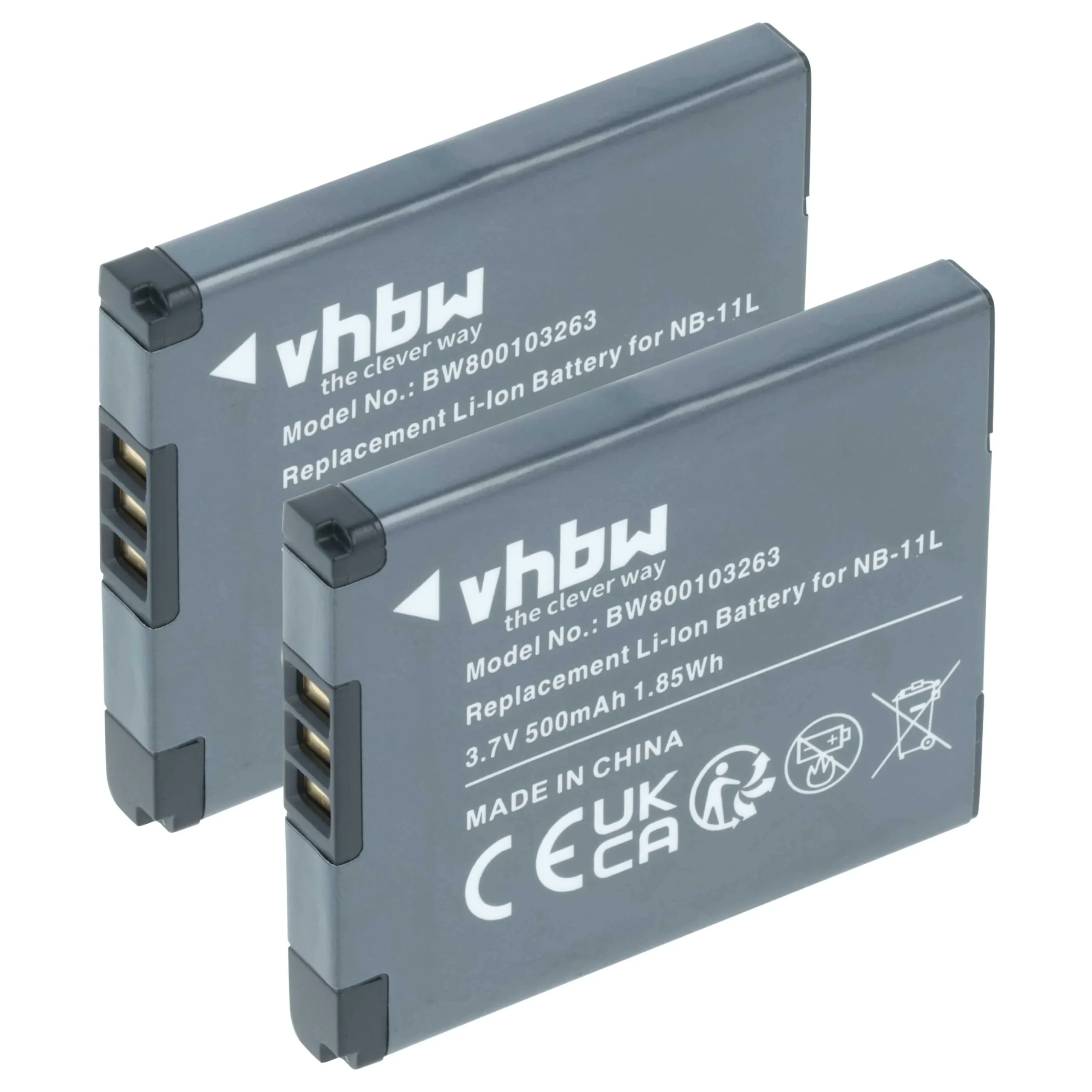 2x Batteries remplace Canon NB-11LH, NB-11L pour appareil photo Canon- 500mAh 3,7V Li-ion