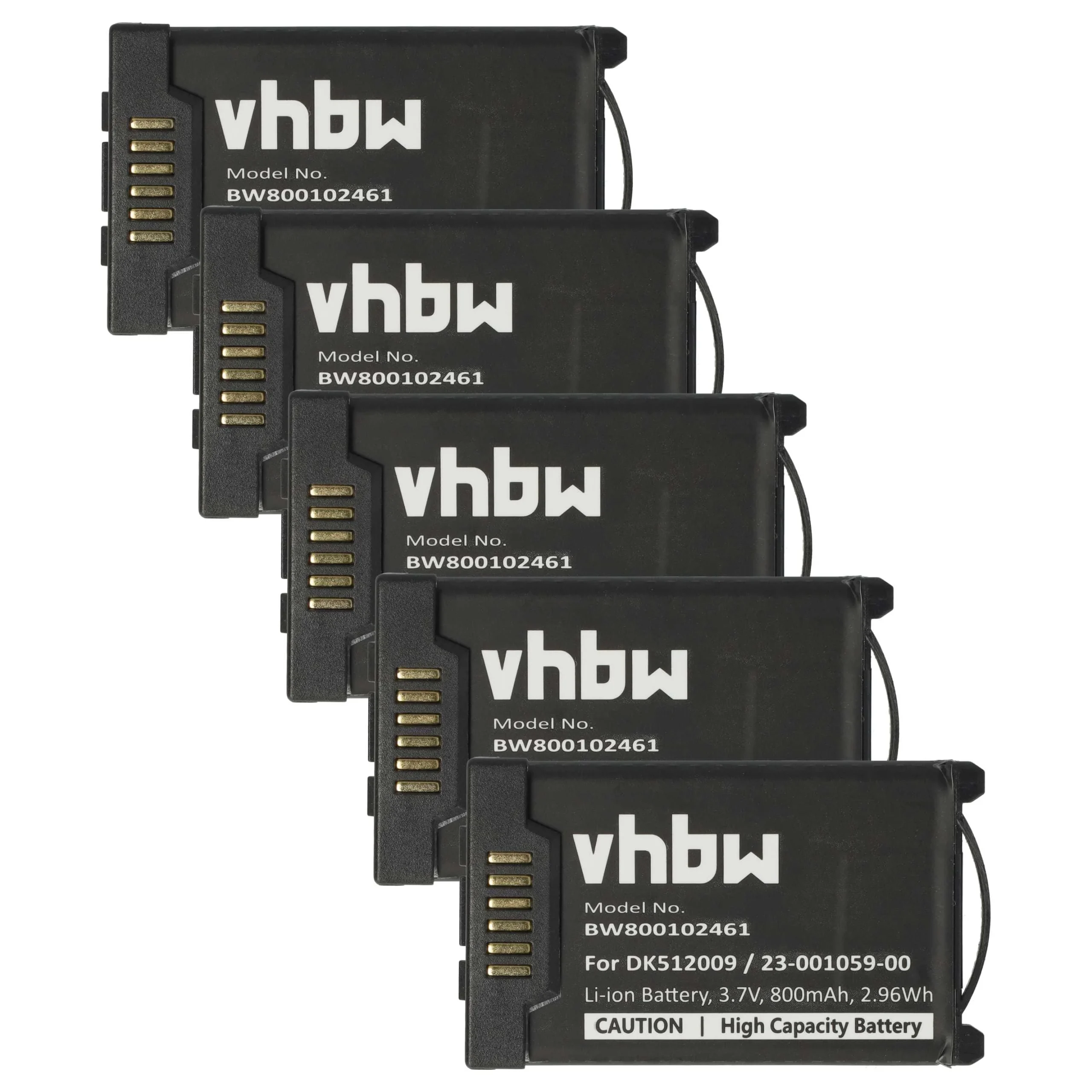 5x Batteries remplace Aastra A600ST1, 23-001080-00, 23-001059-00 pour téléphone Mitel - 800mAh 3,7V Li-ion
