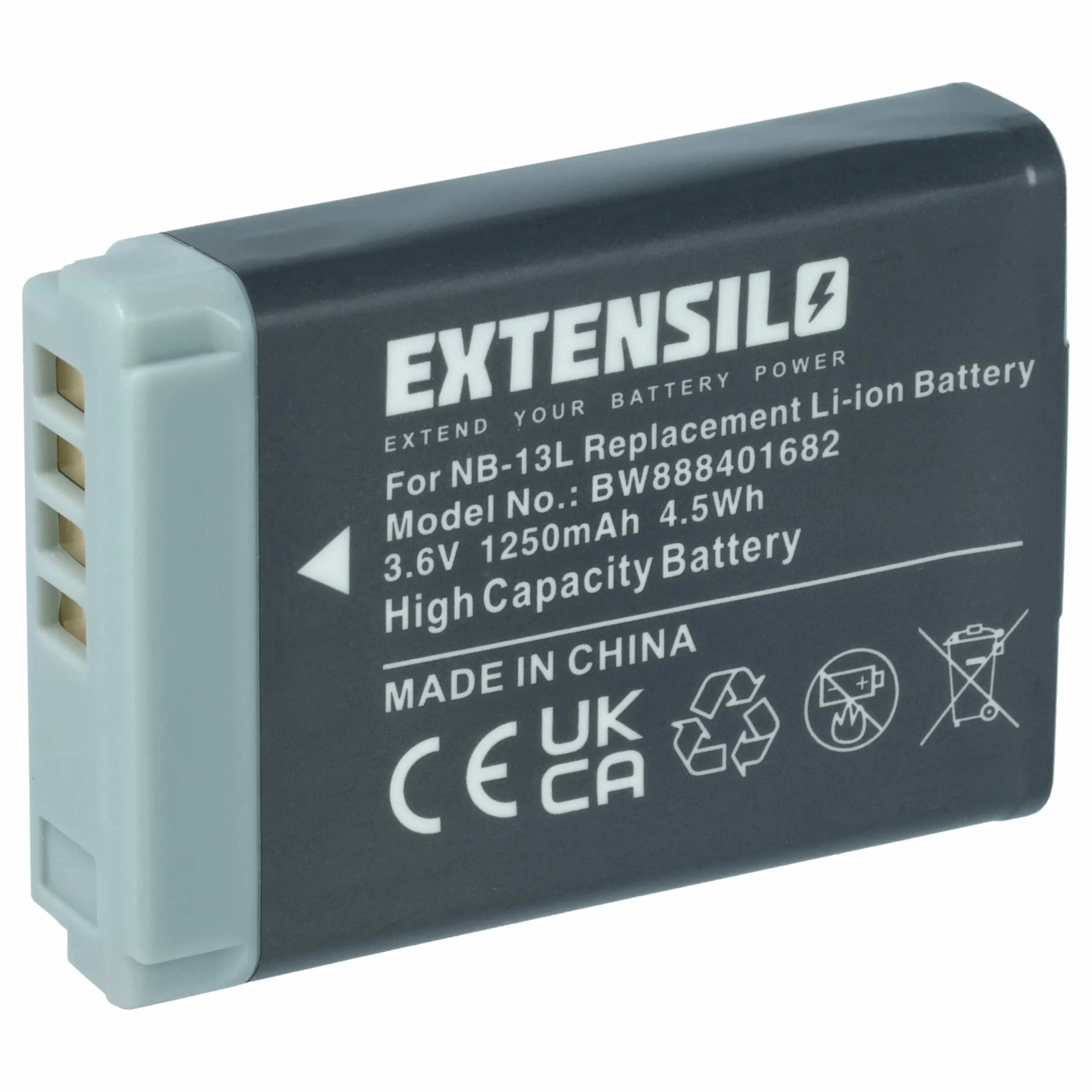 Batterie remplace Canon NB-13L pour appareil photo Canon- 1250mAh 3,6V Li-ion