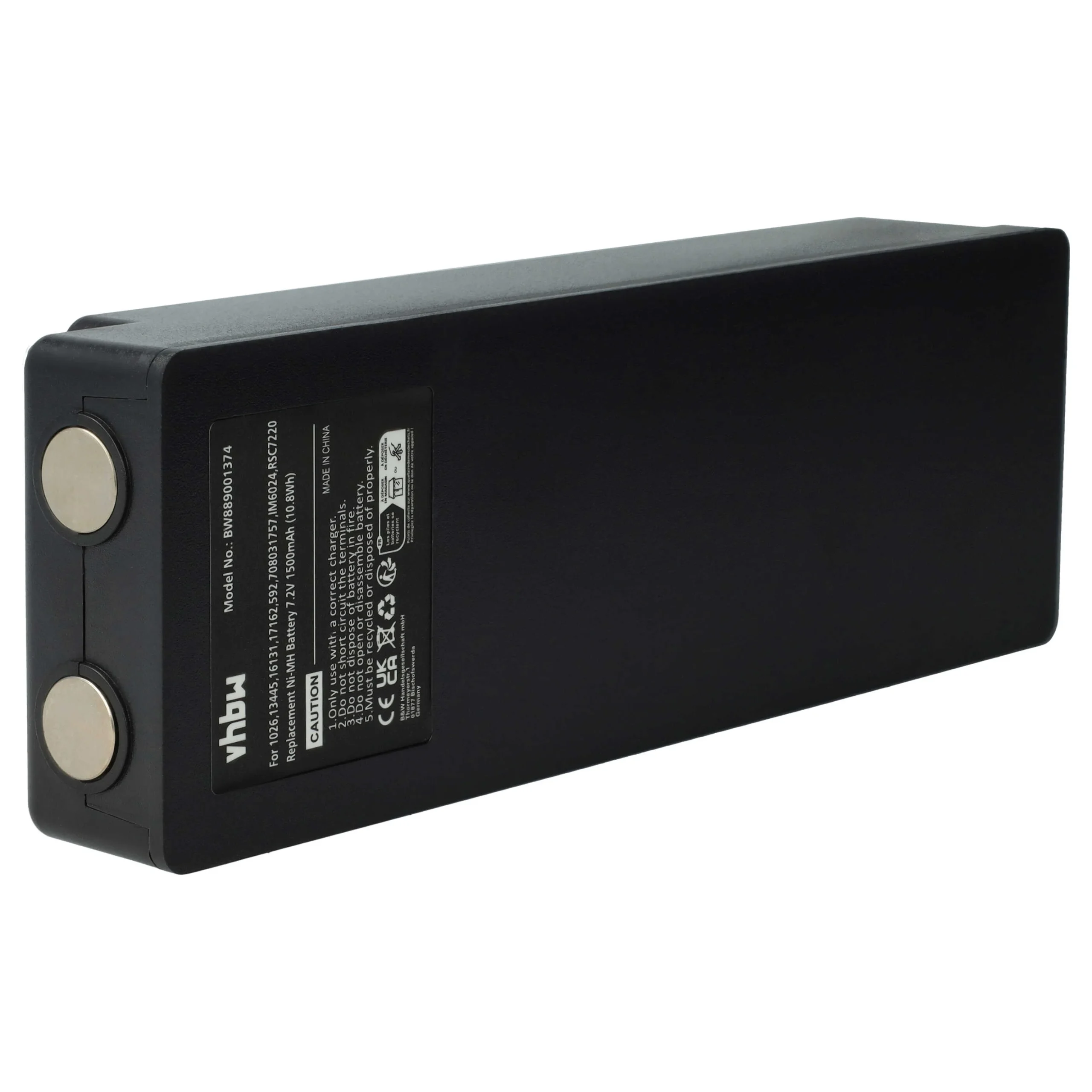 Batterie remplace Palfinger IM6024, RSC7220, 17162, 708031757, 16131, 1026, 13445 - 1500mAh 7,2V NiMH