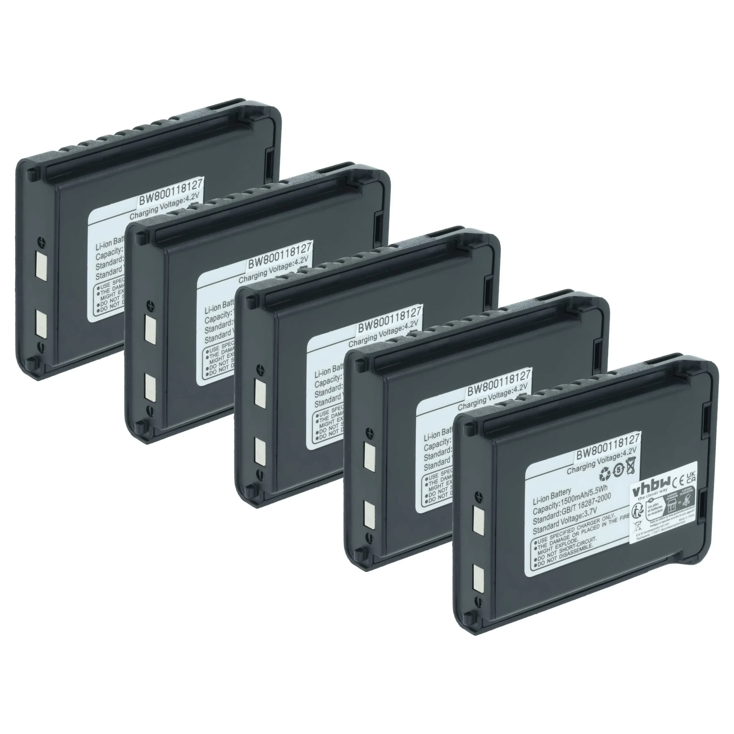 5x Batteries remplace Baofeng BL-3L pour radio talkie-walkie Baofeng- 1500mAh 3,7V Li-ion