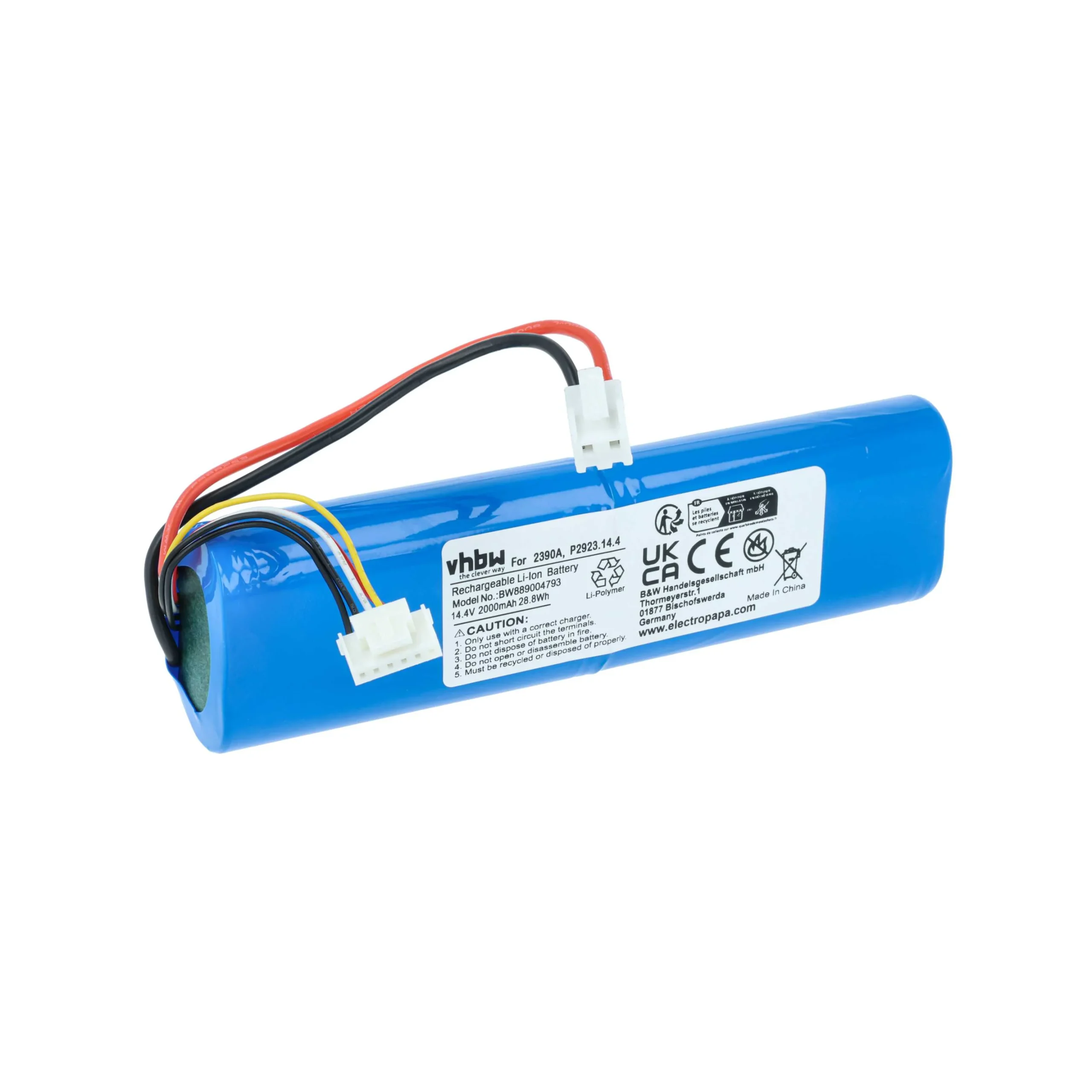 Batterie remplace Bissel FOKZS900001R, 1627654, EAG101700JK8 pour aspirateur Bissell - 2000mAh 14,4V Li-ion