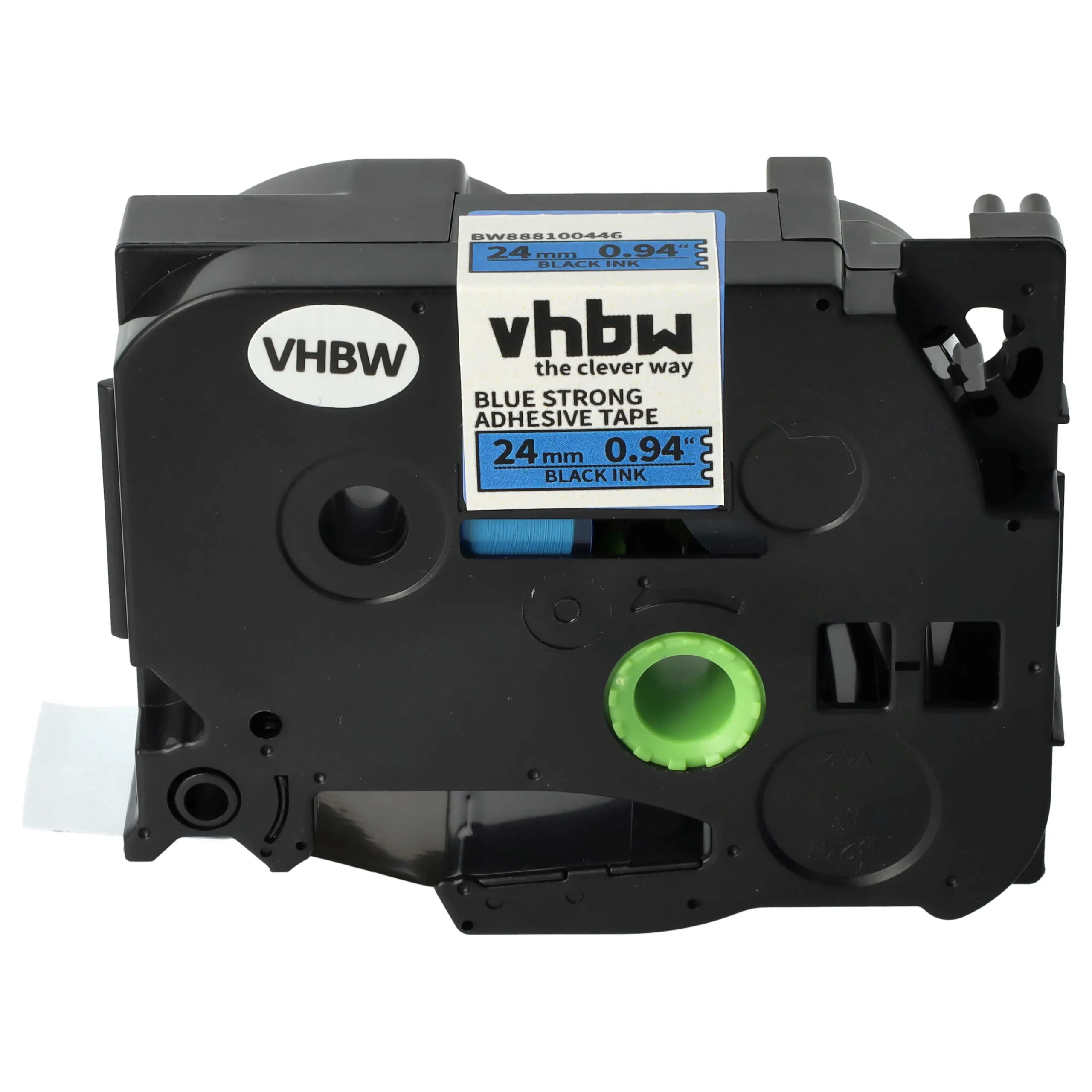 Cassette à ruban remplace Brother TZE-S551 - 24mm lettrage Noir ruban Bleu, plastique, extra fort