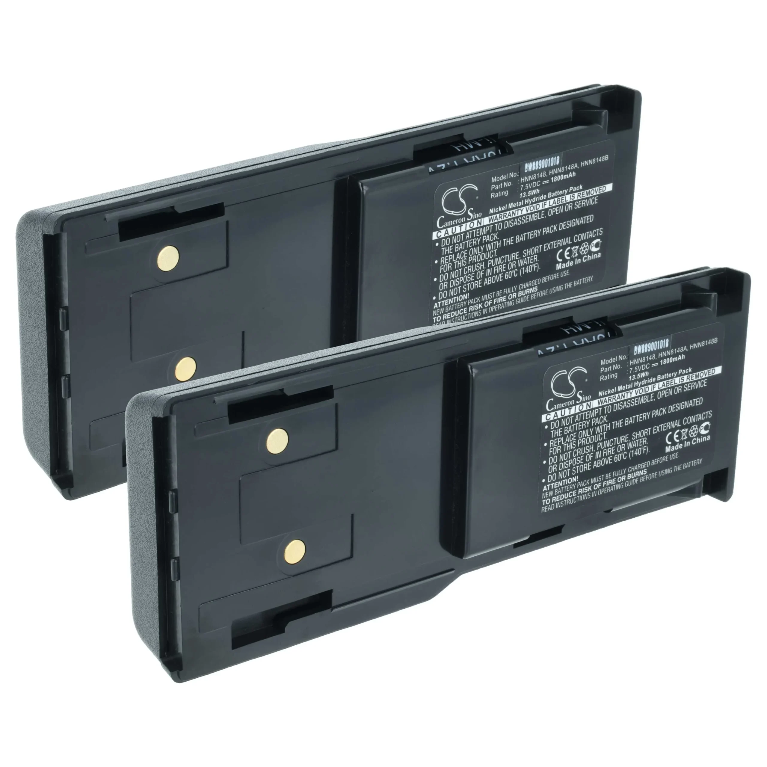 2x Batteries remplace Motorola HNN8148, HNN8148A pour radio talkie-walkie Motorola- 1800mAh 7,5V NiMH