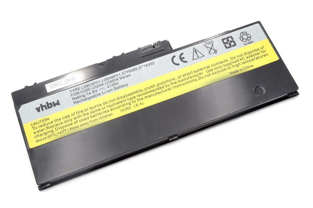 Batterie remplace Lenovo 57Y6352, 57Y6265 pour ordinateur portable Lenovo- 2700mAh 14,8V Li-ion, noir