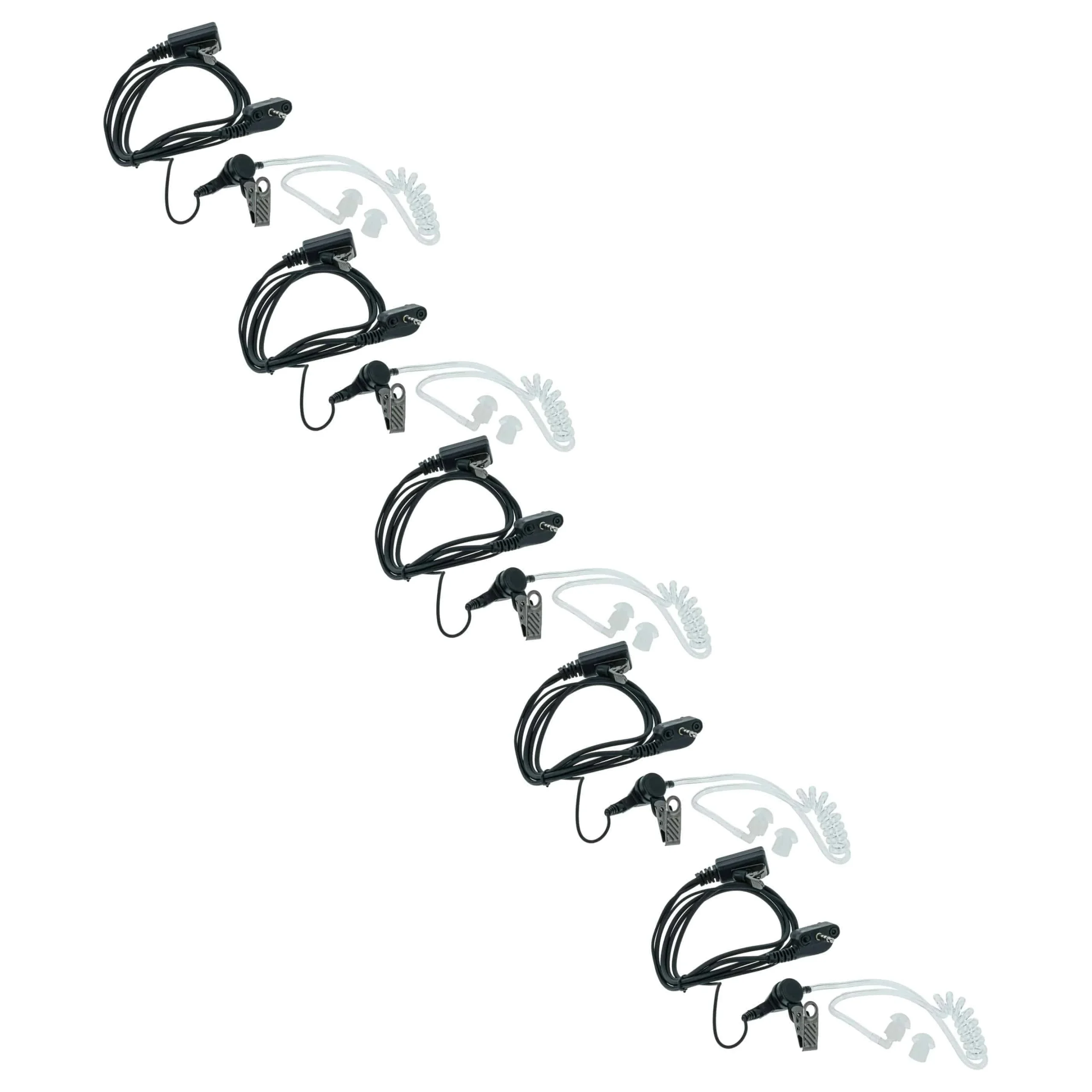 5x Oreillette de talkie-walkie pour Yaesu Vertex VX-130 et autres - Avec touche de réponse + support clip, noi