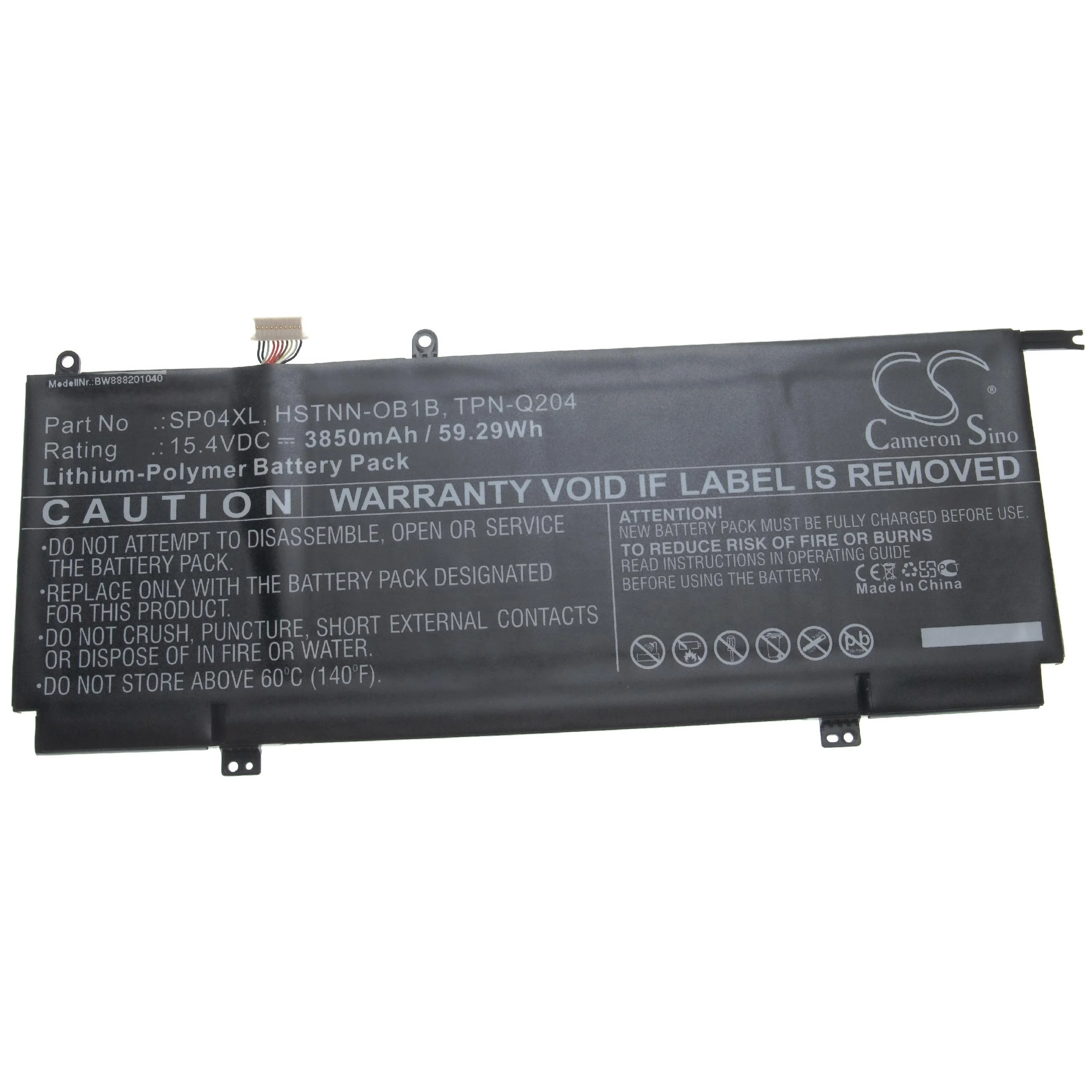 Batterie remplace HP L28538-AC1, L28764-005, HSTNN-OB1B pour ordinateur portable HP- 3850mAh 15,4V Li-polymère