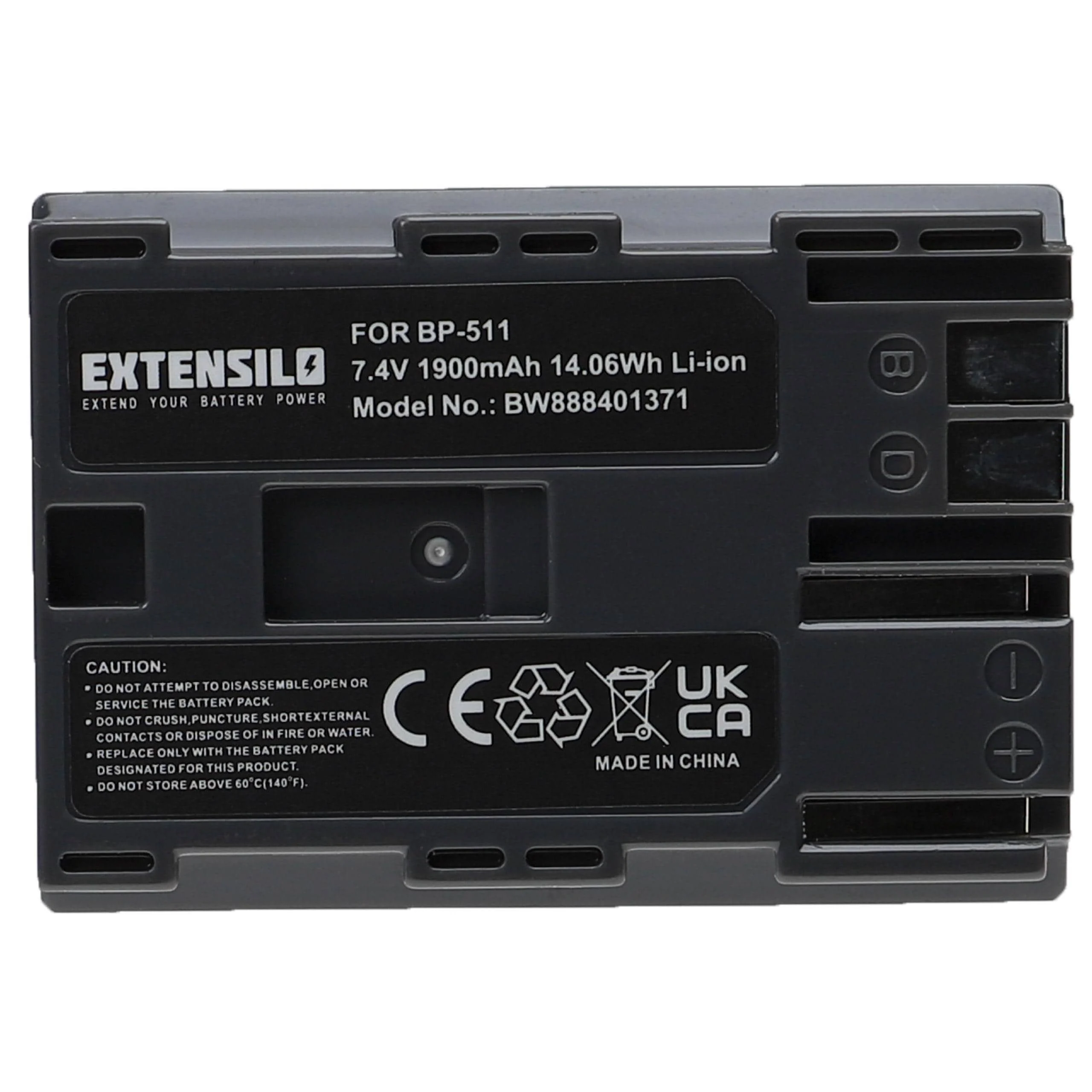Batterie remplace Canon BP-512, BP-511A, BP-514, BP-511, BP-508 pour appareil photo Canon- 1900mAh 7,4V Li-ion