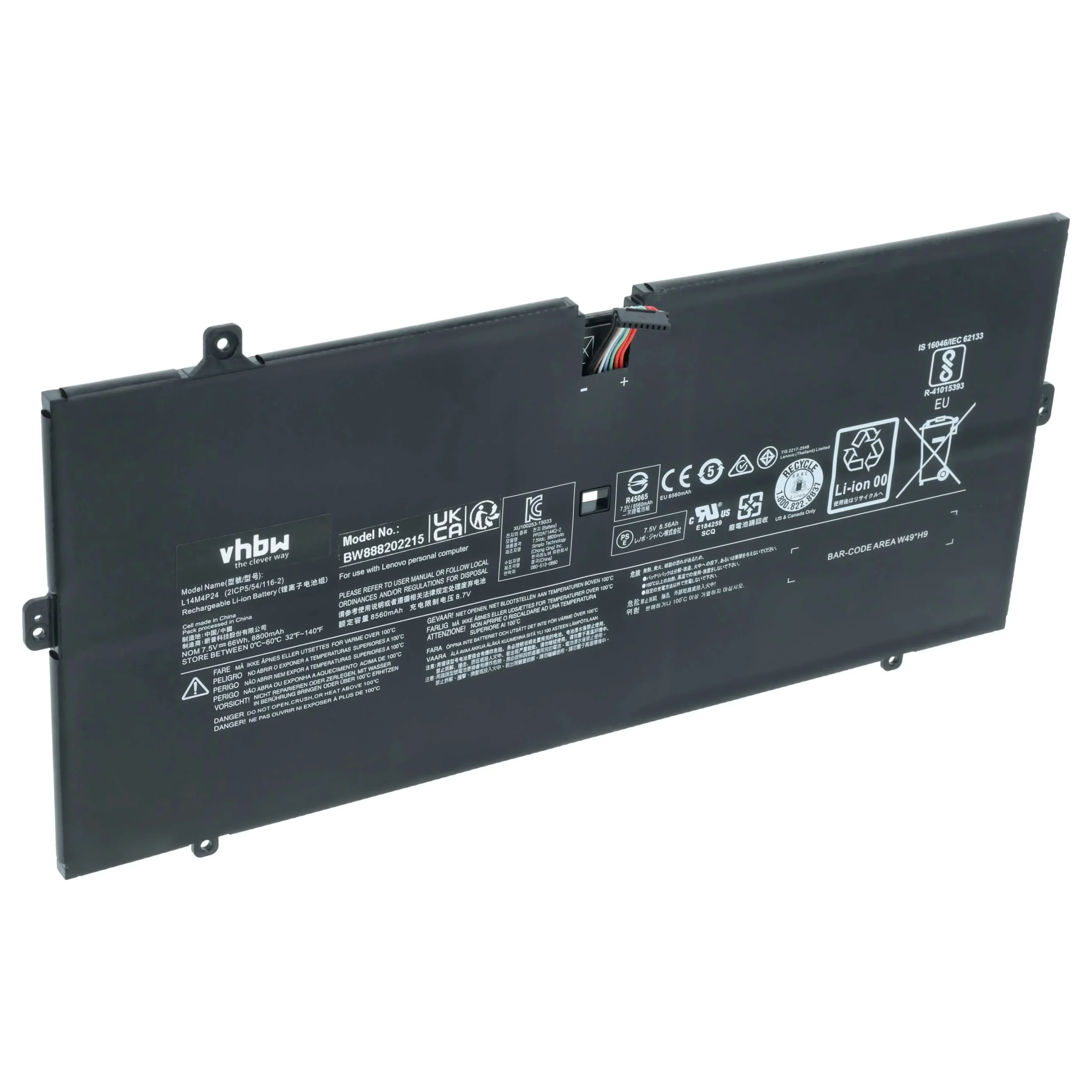 Batterie remplace Lenovo 5B10H55224, 5B10H43261 pour ordinateur portable Lenovo- 8700mAh 7,5V Li-polymère