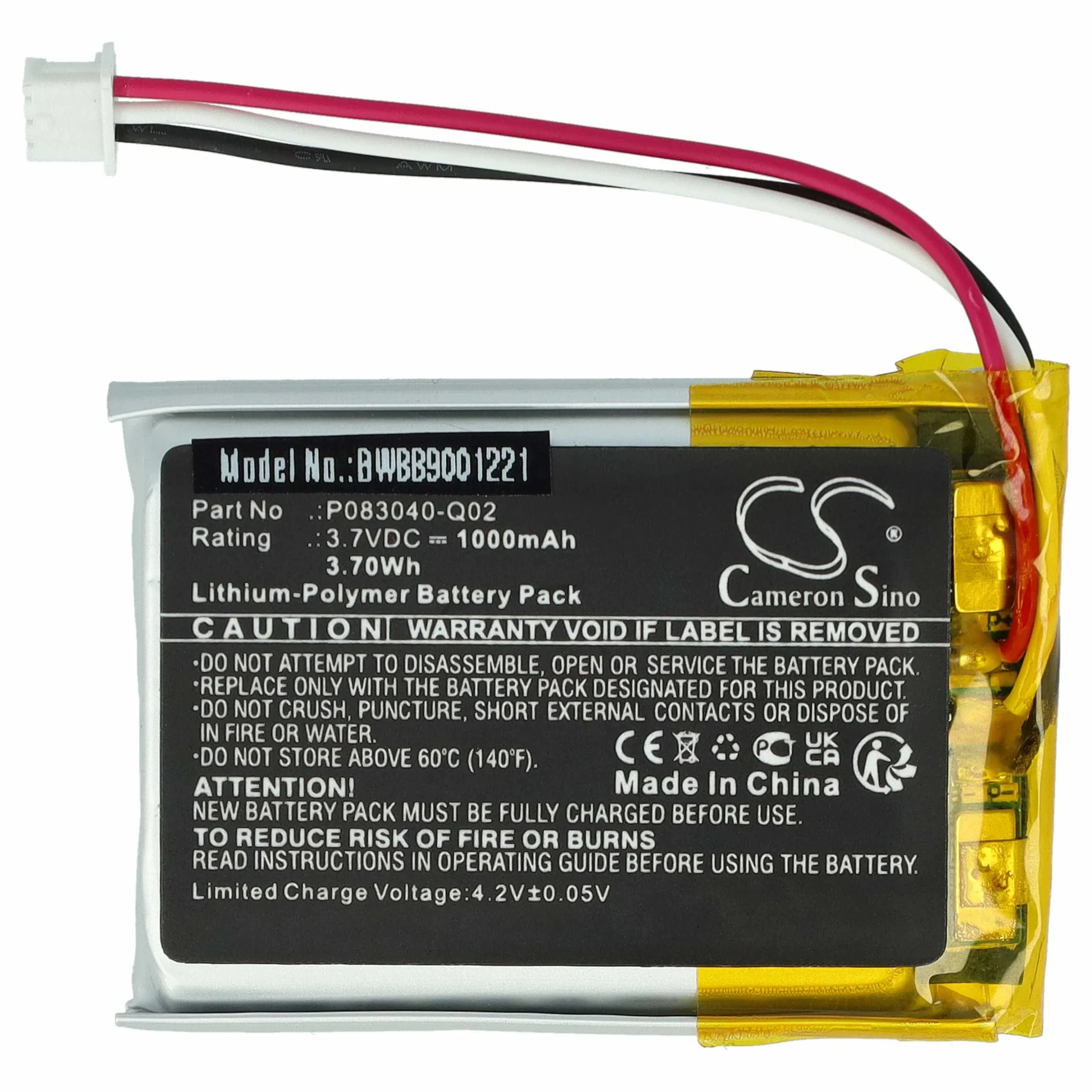 Batterie remplace AKG P083040-Q02 casque audio AKG - 1000mAh 3,7V Li-polymère