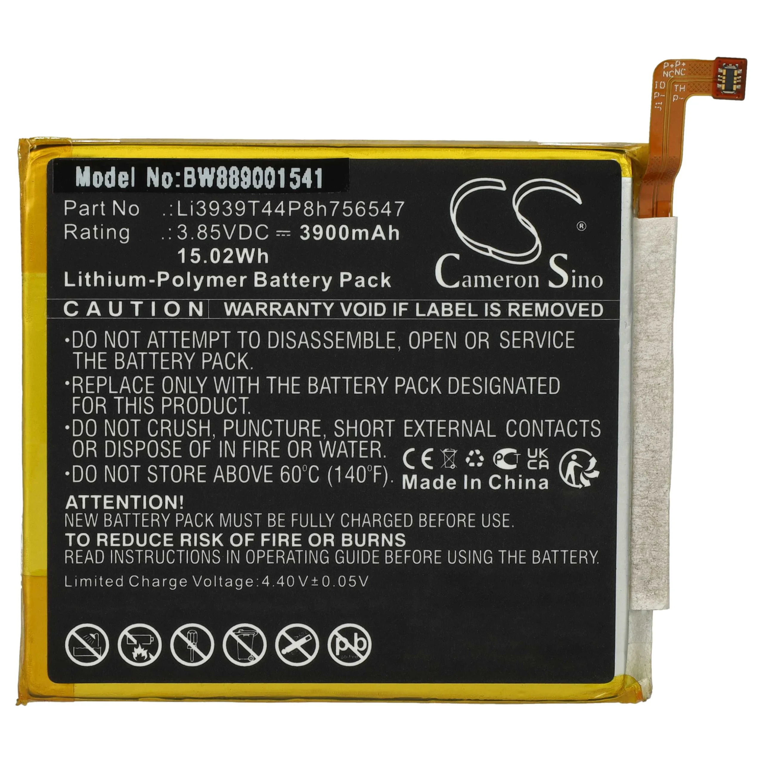 Batterie téléphone portable ZTE Axon 10 Pro - 3900mAh 3,85V Li-polymère