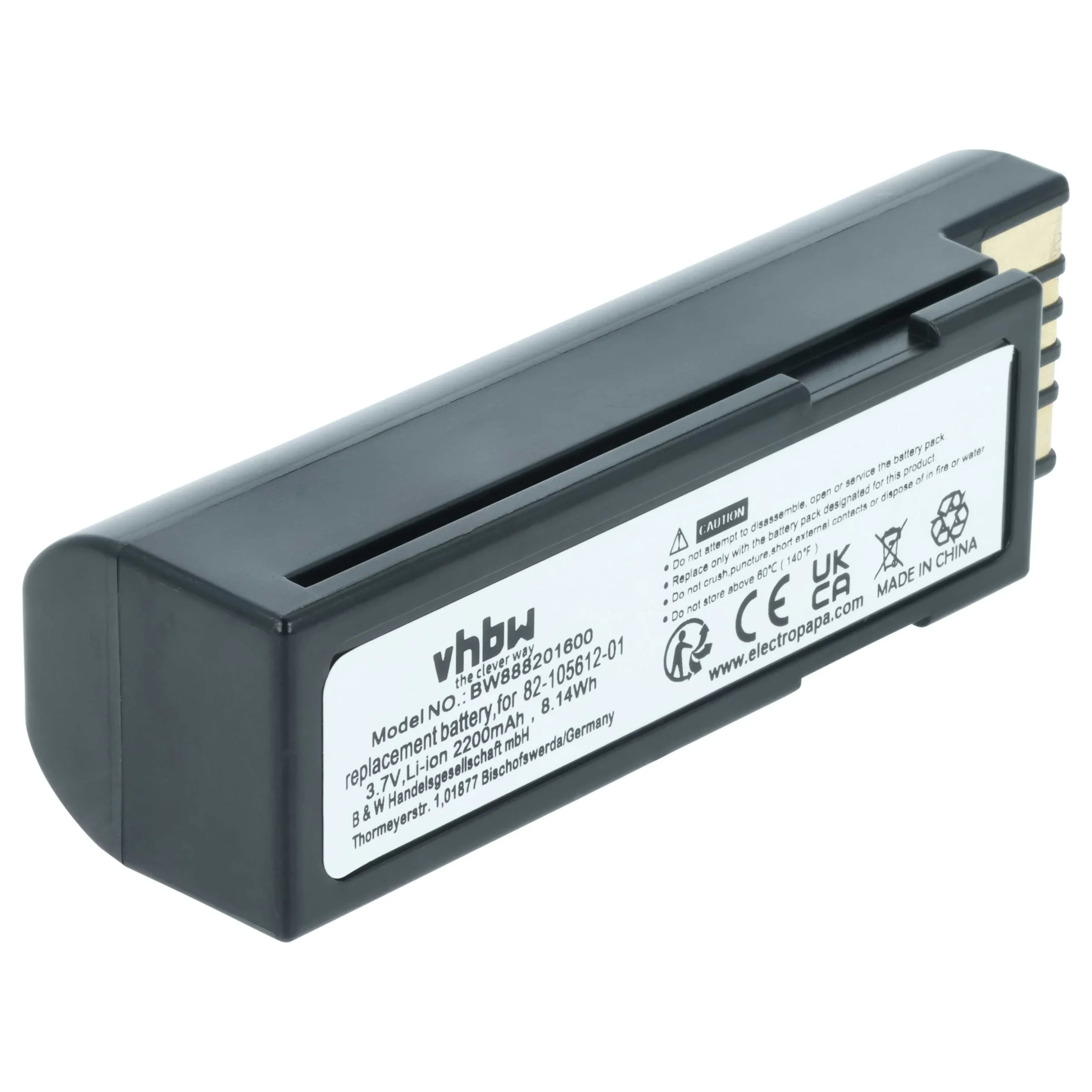 Batterie remplace Zebra BTRY-36IAB0E-00, 82-166537-01 pour scanner de code-barre Zebra - 2200mAh 3,7V