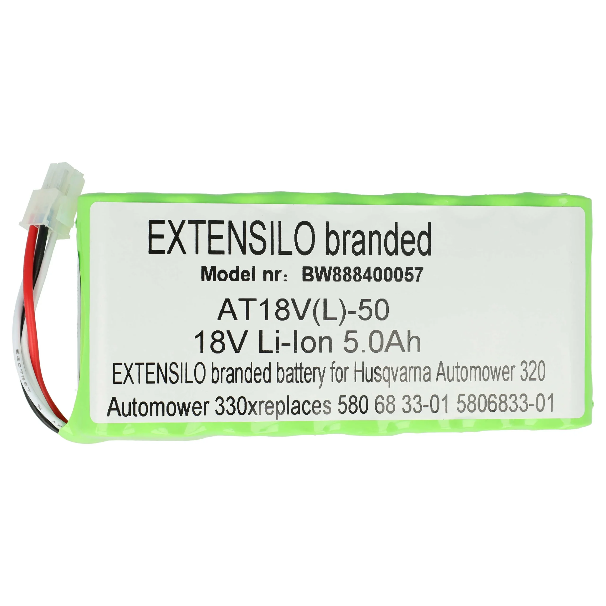 Bloc de batteries remplace Husqvarna 5806833-01, 5806833-02 pour outil de jardinage - 5000mAh 18V Li-ion