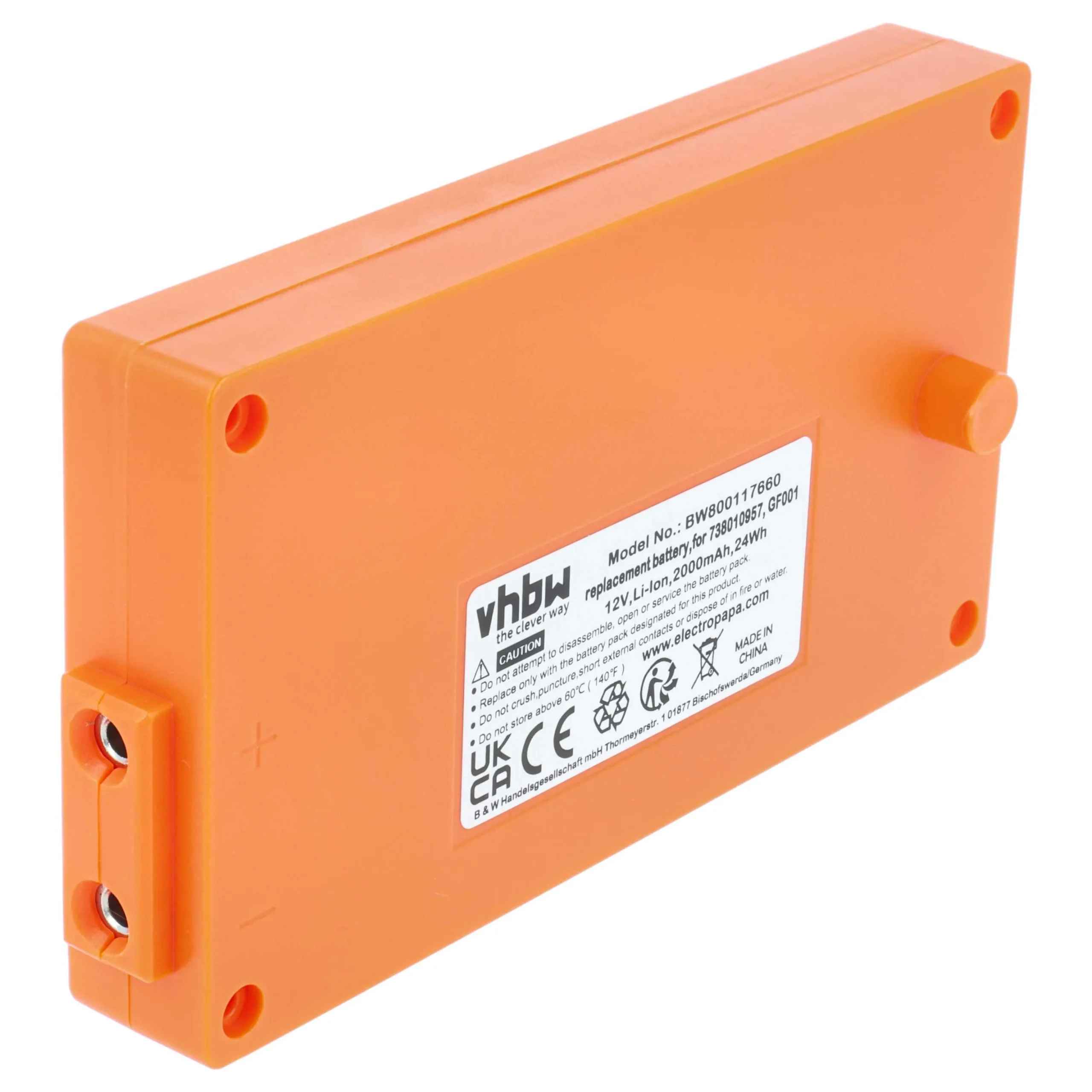 Batterie remplace Gross Funk RGRO1215, GF001, 738010957, 100-000-134 - 2000mAh 12V Li-ion