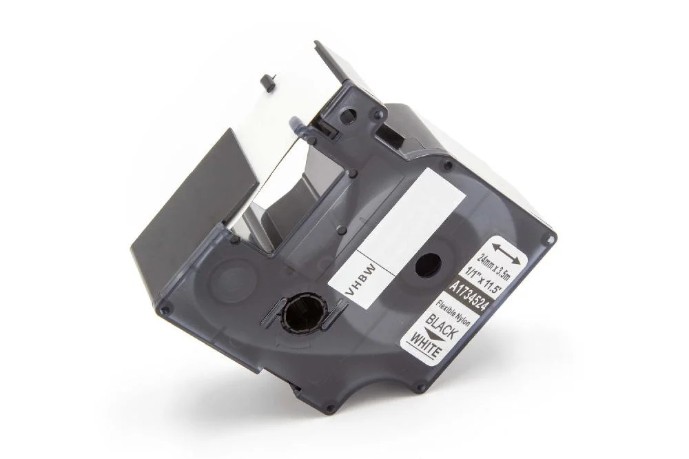 Cassette à ruban remplace Dymo 1734524 - 24mm lettrage Noir ruban Blanc, plastique, nylon