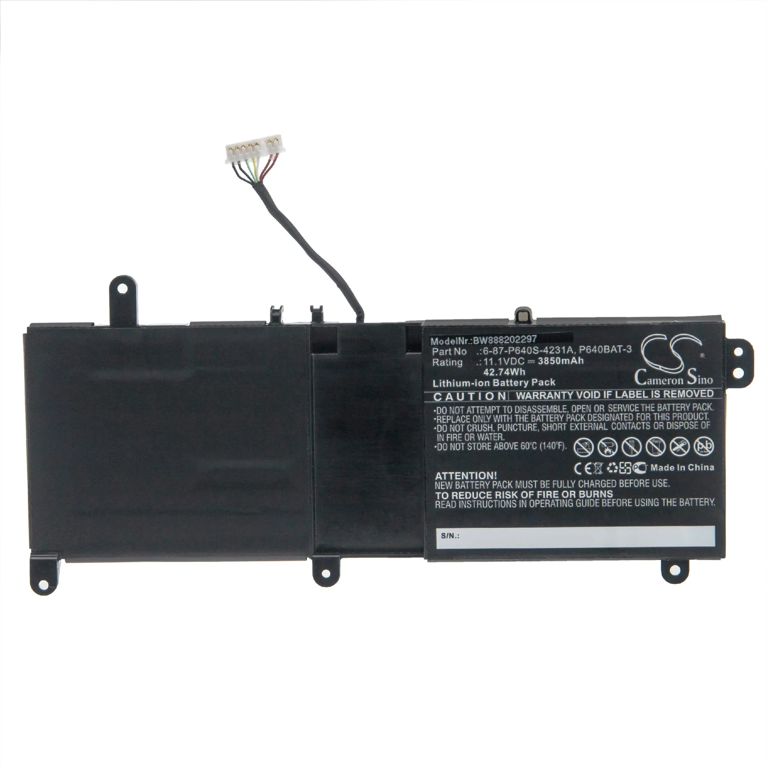 Batterie remplace Thunderobot 6-87-P640S-4231A pour ordinateur portable Thunderobot- 3850mAh 11,1V Li-ion