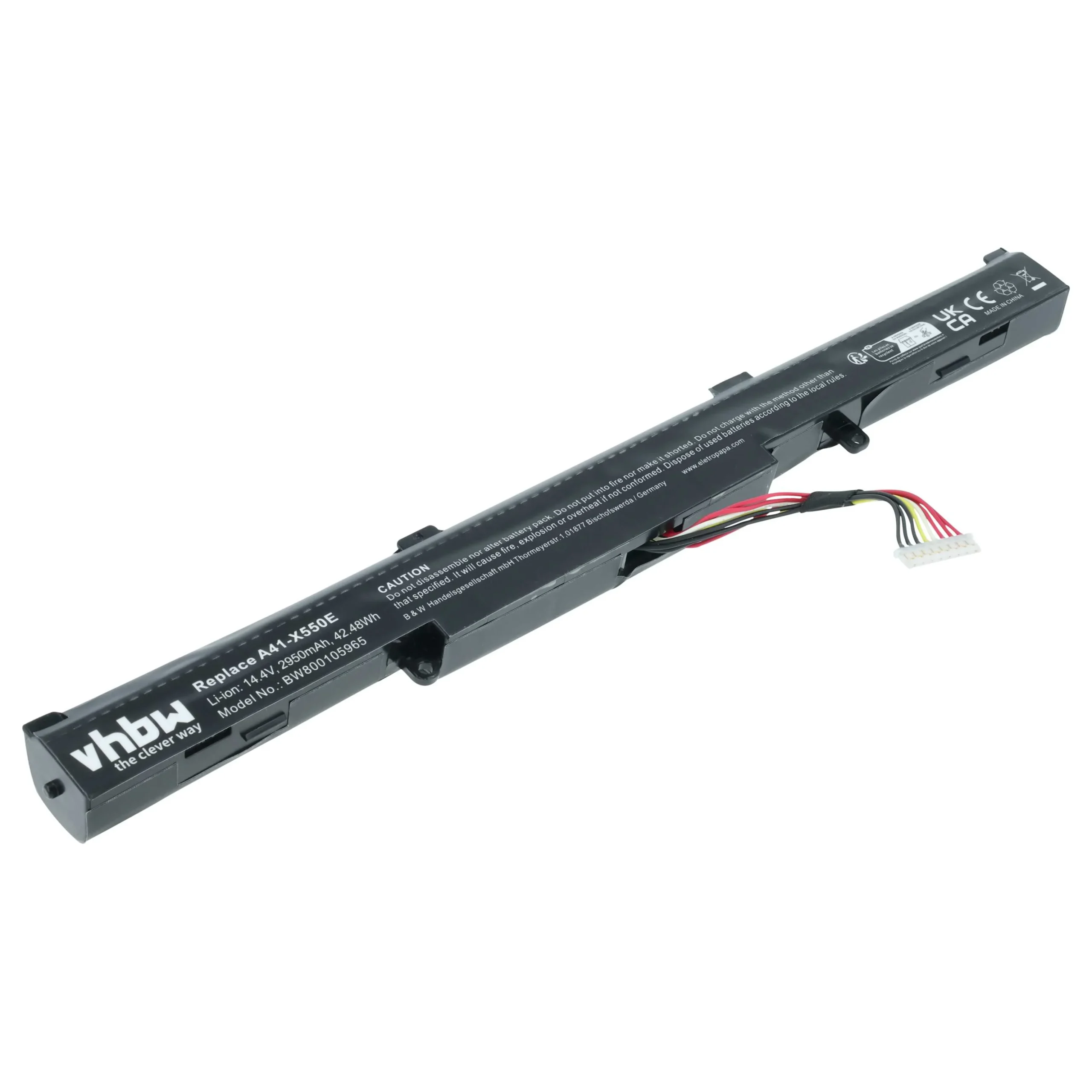 Batterie remplace Asus 0B110-00220000 pour ordinateur portable Asus- 2950mAh 14,8V Li-ion, noir