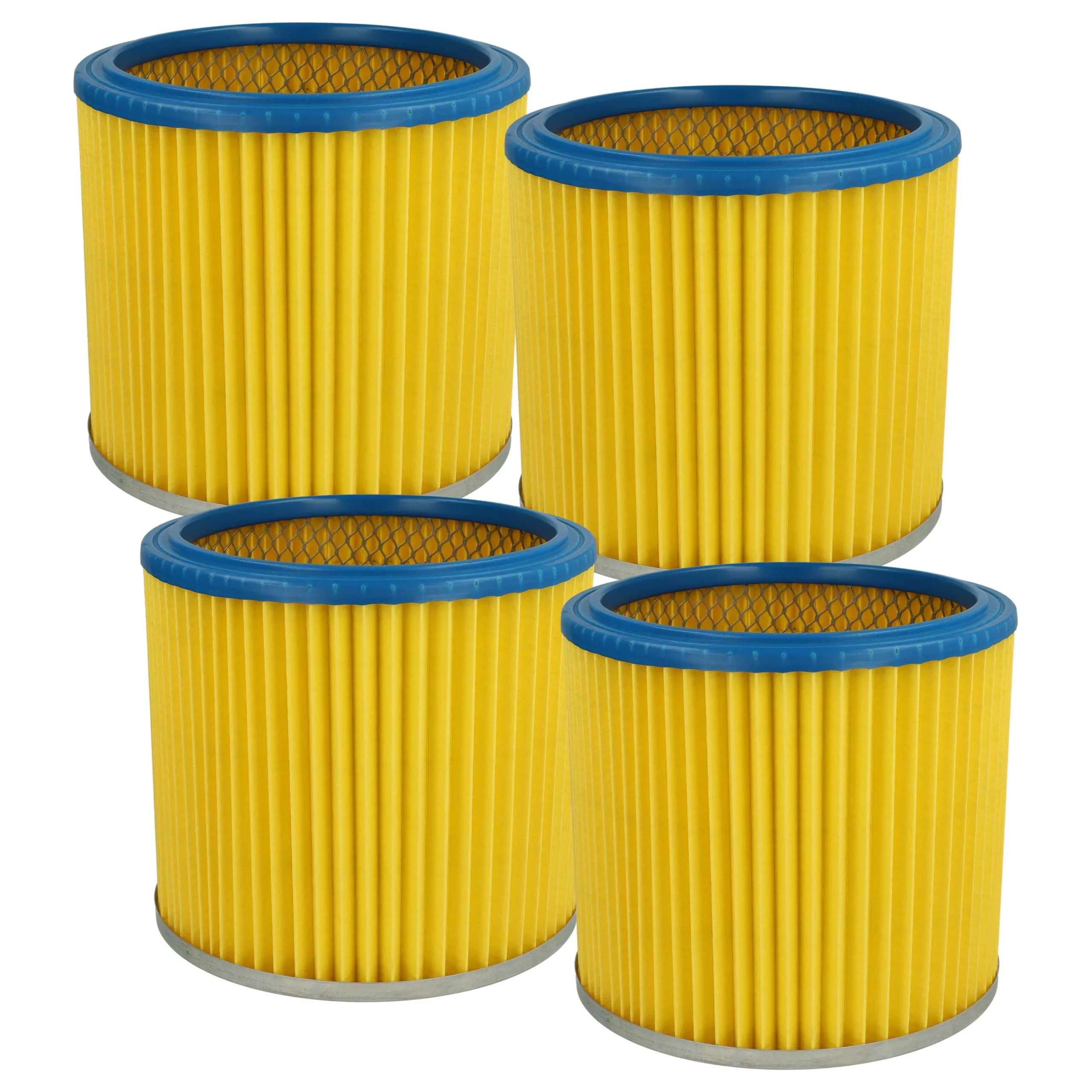 4x Filtre remplace Einhell 2351110 pour aspirateur LIV - Cartouche Filtre F7, bleu / jaune