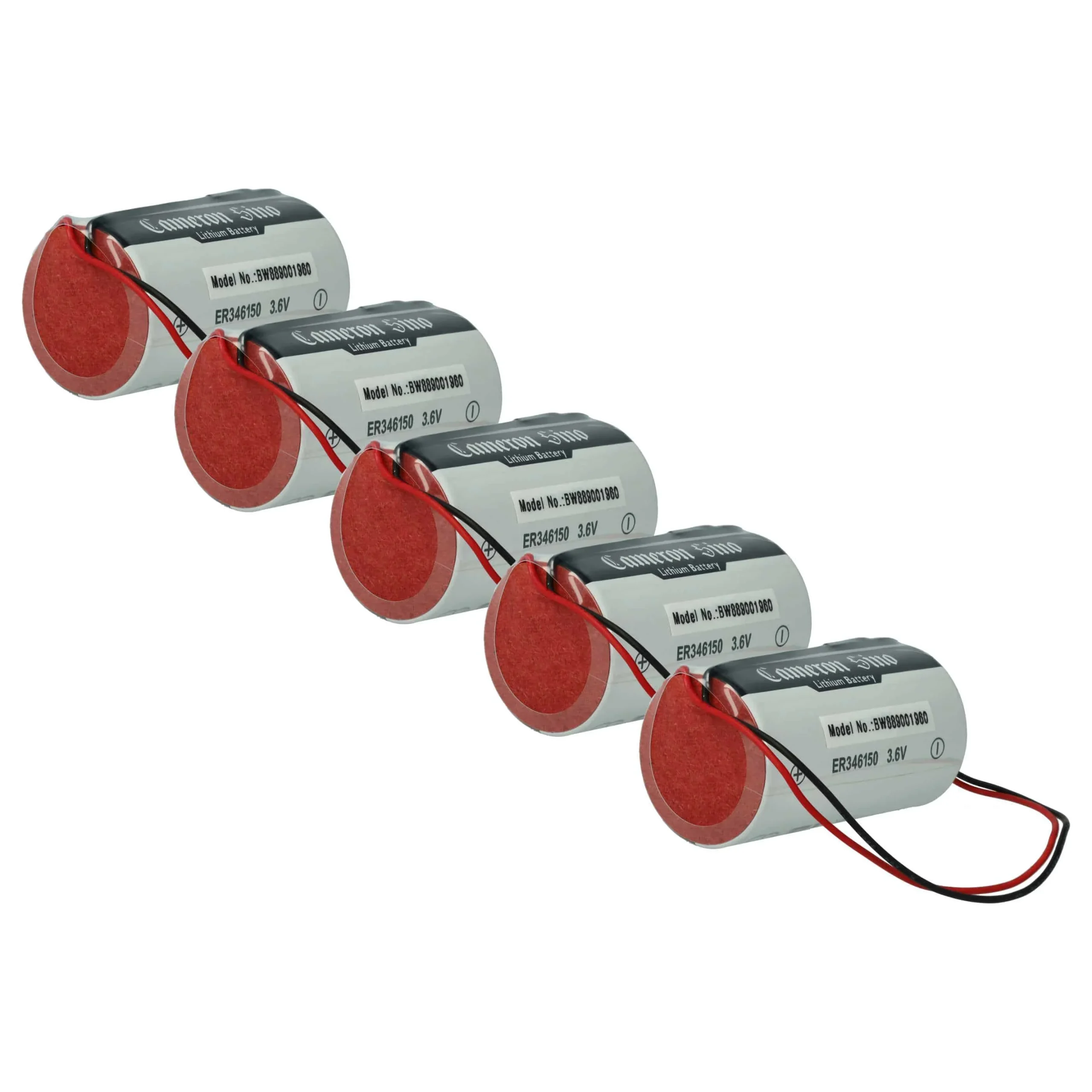 5x Piles remplace DSC ER34615M-T1, ER346150, WT4911BATT pour centrale d'alarme DSC - 14500mAh 3,6V Li-MnO2