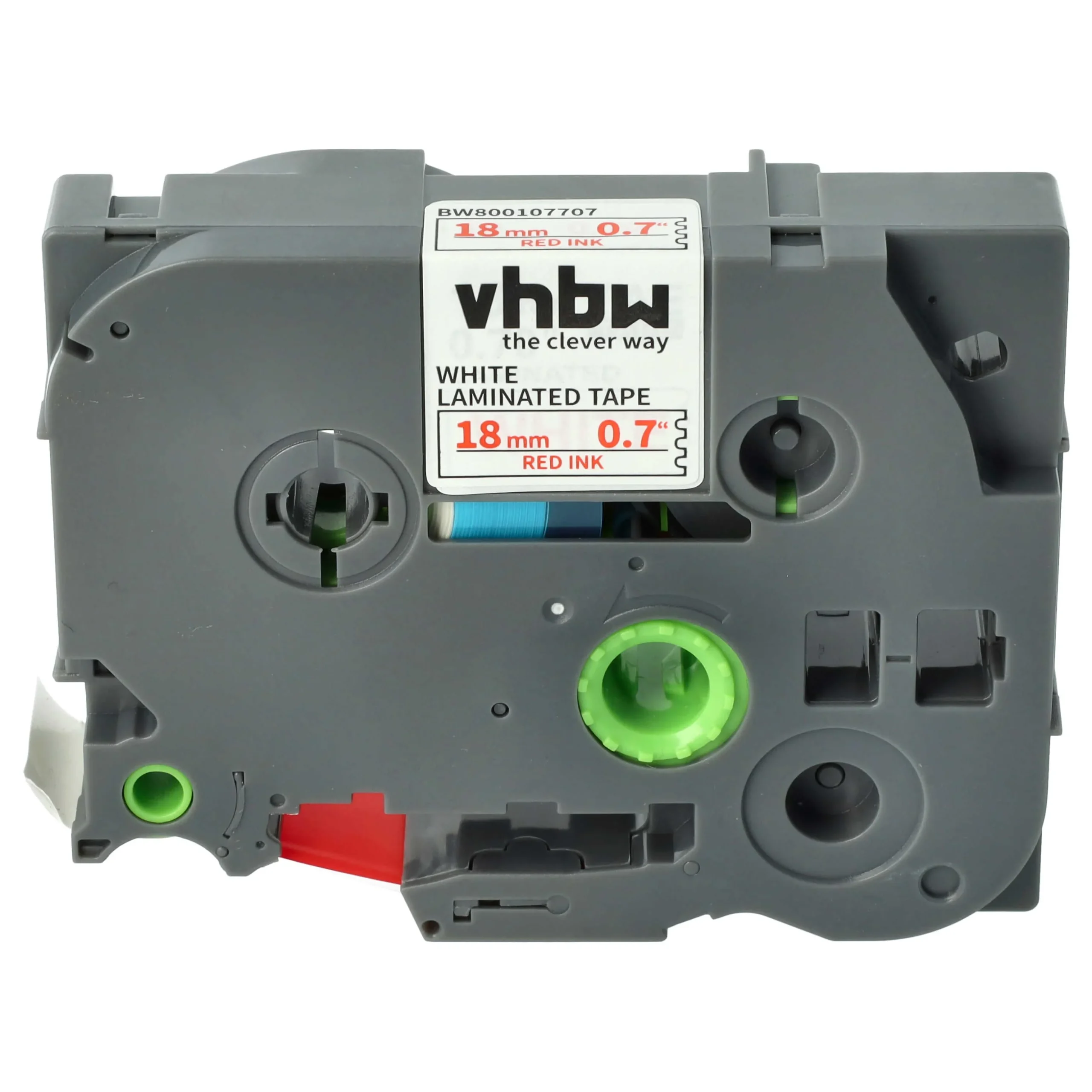 Cassette à ruban remplace Brother TZ-242, TZE-242L - 18mm lettrage Rouge ruban Blanc, plastique