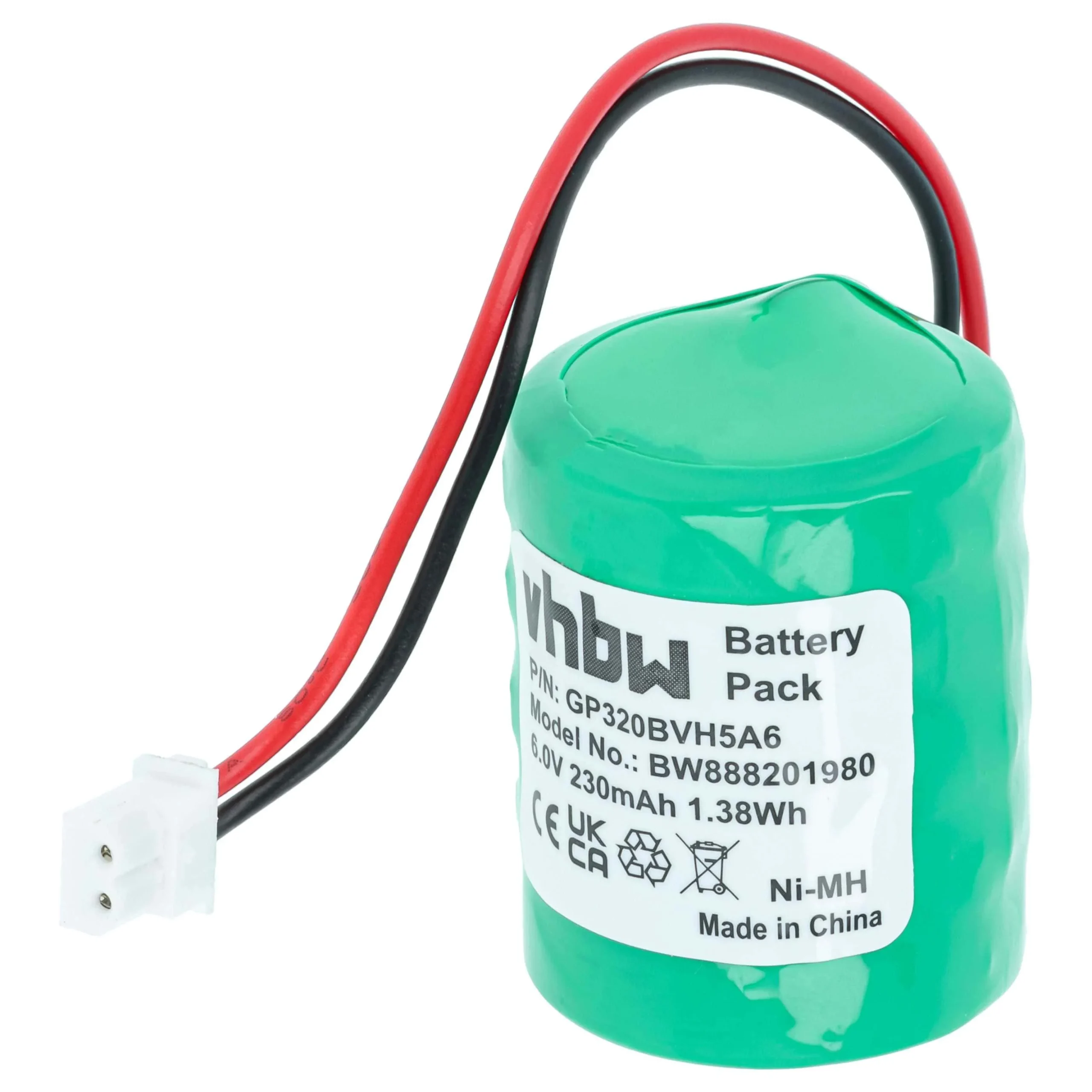 Batterie remplace Honeywell GP250BVH5A6, CP300H, GP320BVH5A6 pour centrale d'alarme Honeywell - 230mAh 6V NiMH