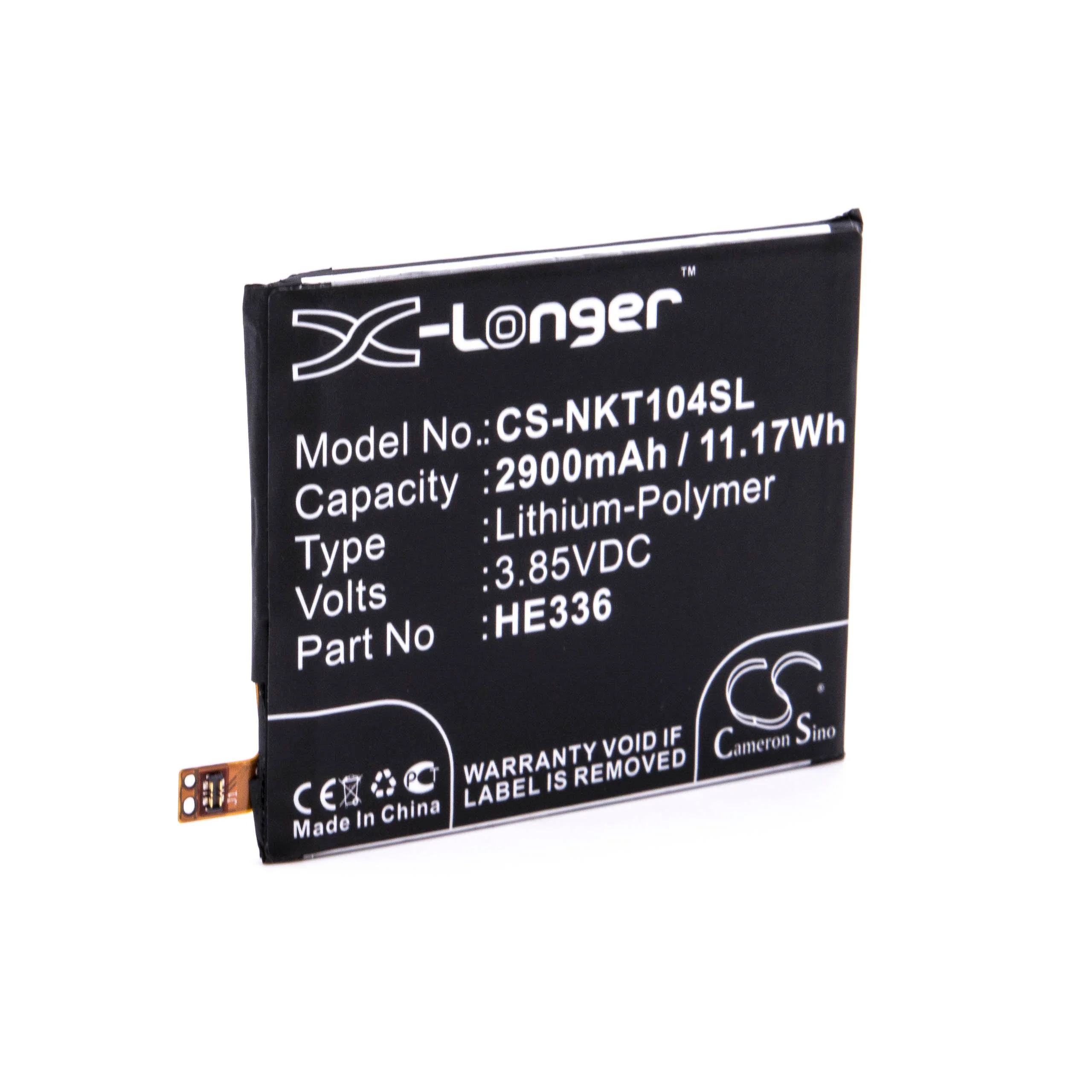 Batterie remplace Nokia HE336, HE321, HE336AC50TI4G téléphone portable Nokia - 2900mAh 3,85V Li-polymère