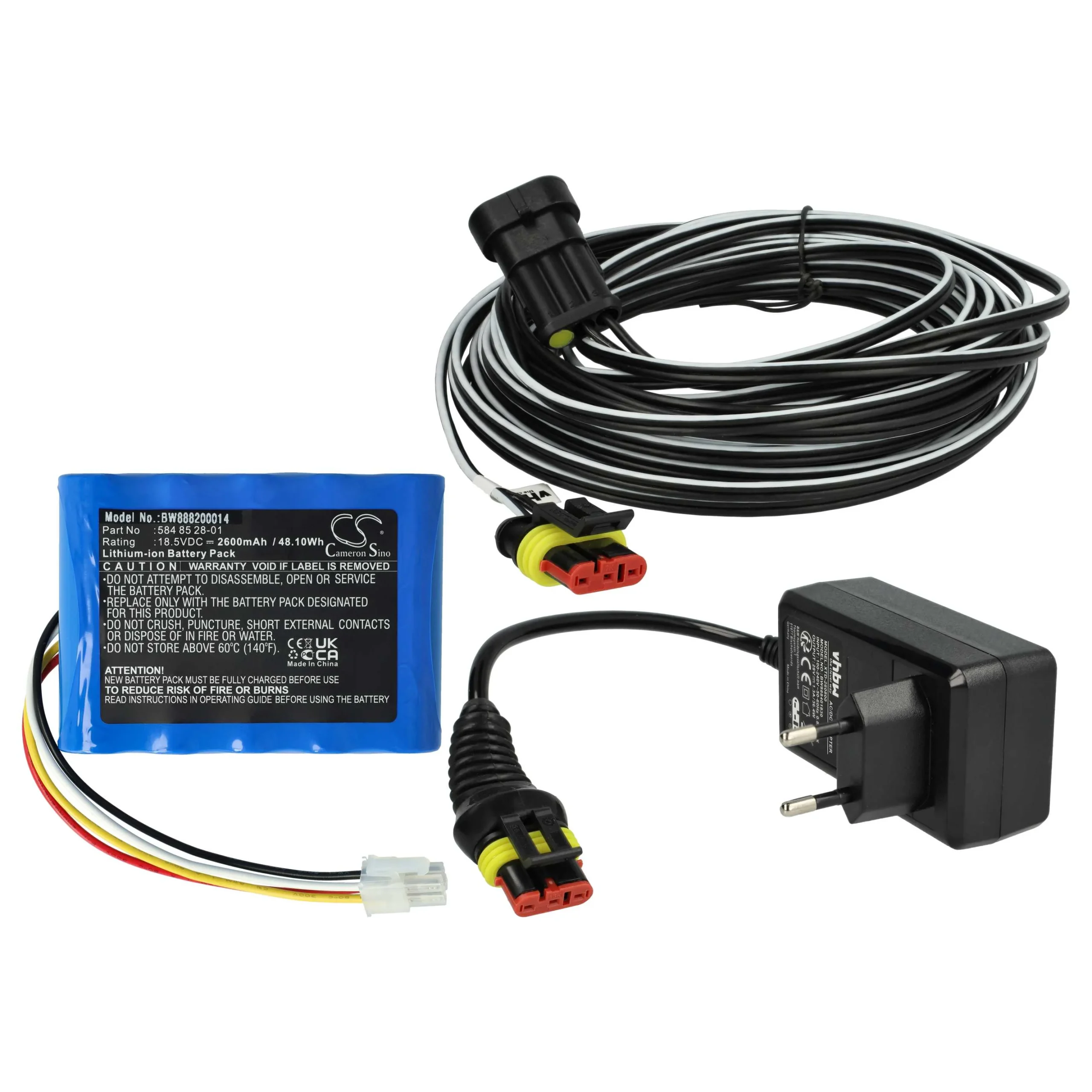 Prise, Batterie 2600 mAh, Câble 10m remplace Gardena 00057-98.251.01 pour tondeuse McCulloch