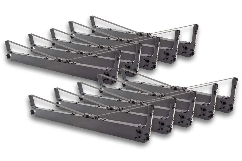 10x Ruban encreur remplace Panasonic KX-P170 pour imprimante matricielle / étiquette - noir