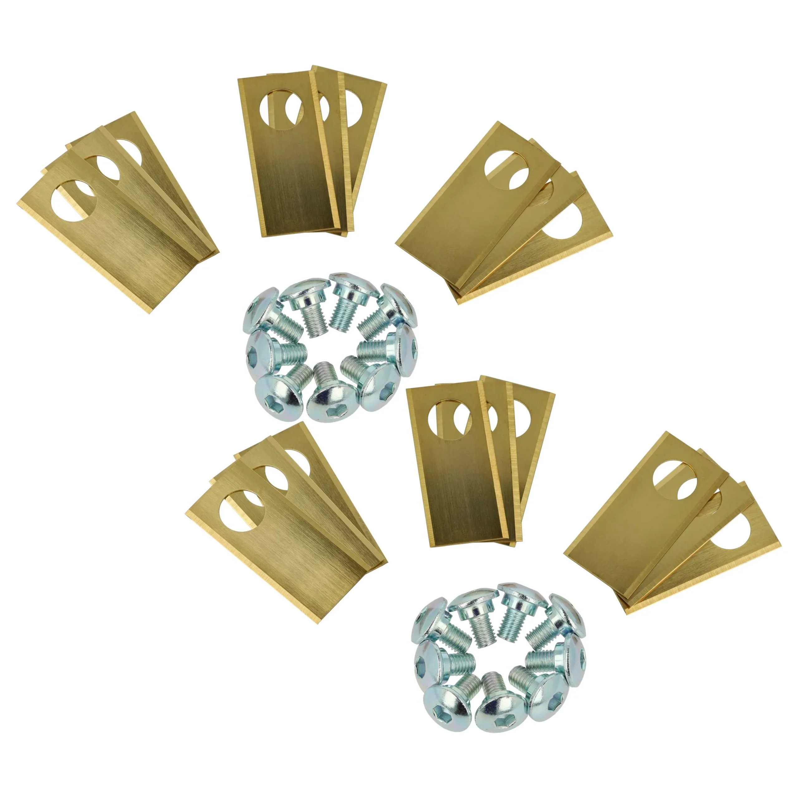 18x Lames remplace Worx WA0176 pour tondeuse – Couteaux acier (revêtement en titane), Silber Gold - Accessoires pour outils