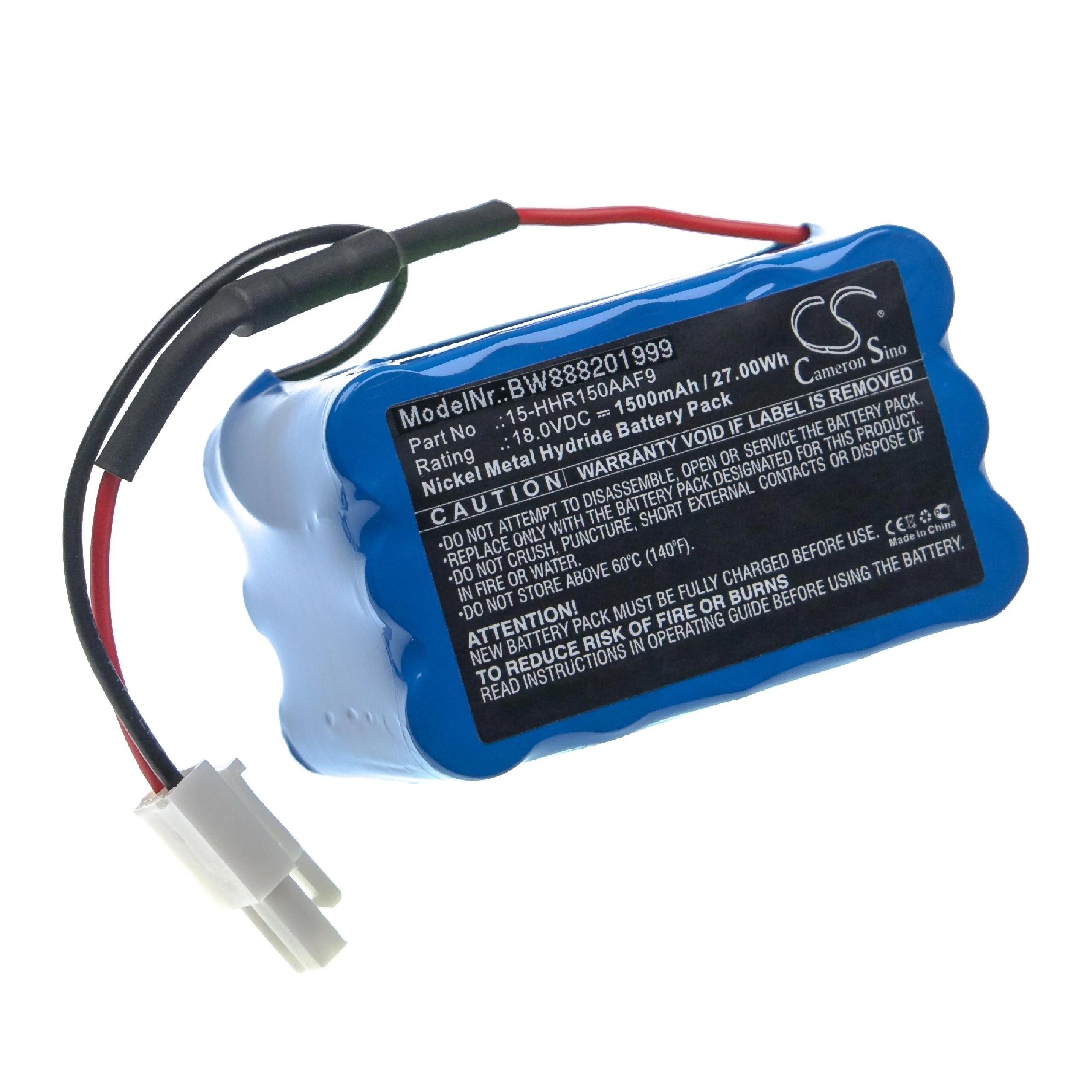 Batterie remplace Philips 15-HHR150AAF9 pour aspirateur Philips - 1500mAh 18V NiMH