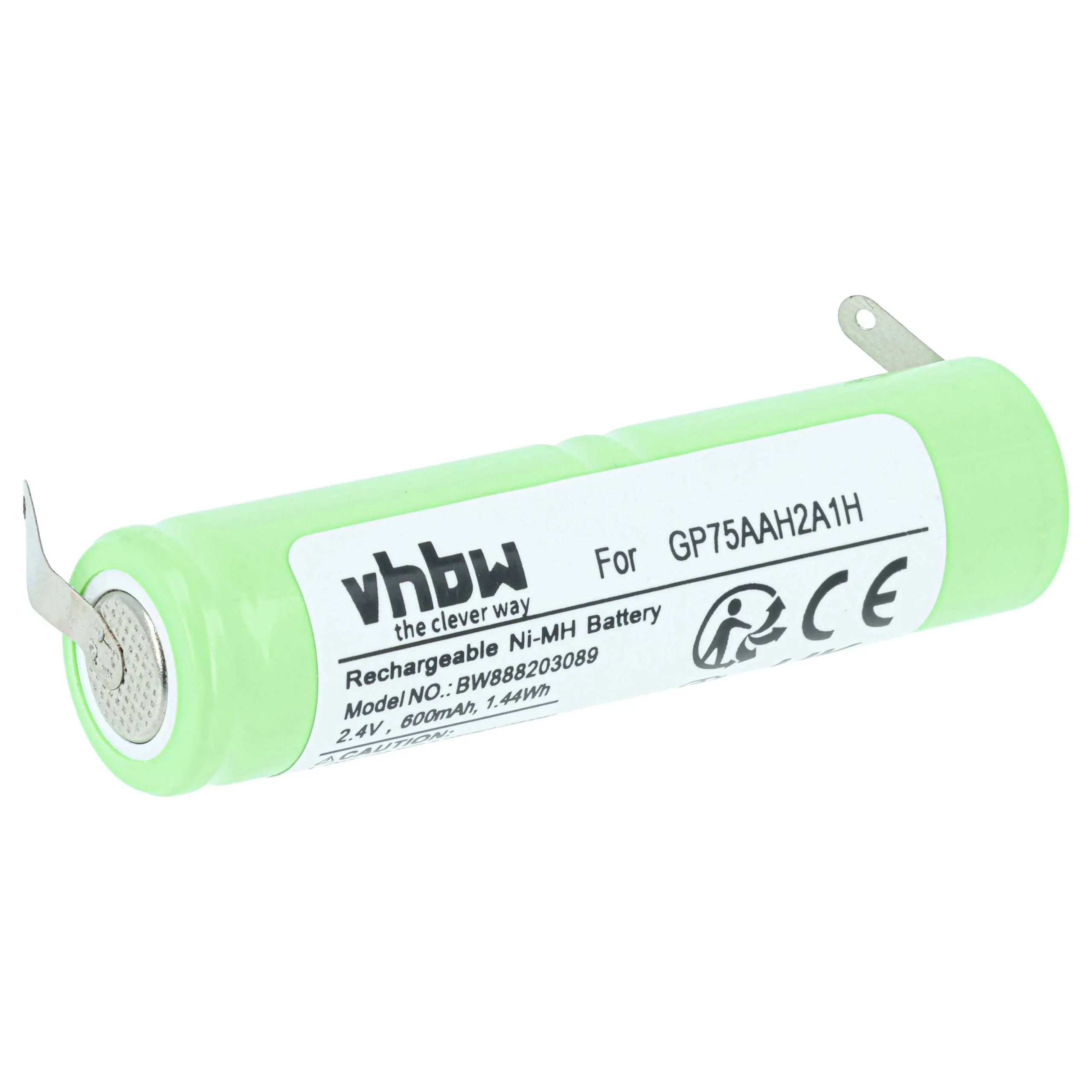 Batterie remplace Omron GP75AAH2A1H pour brosse à dents Omron - 600mAh 2,4V NiMH