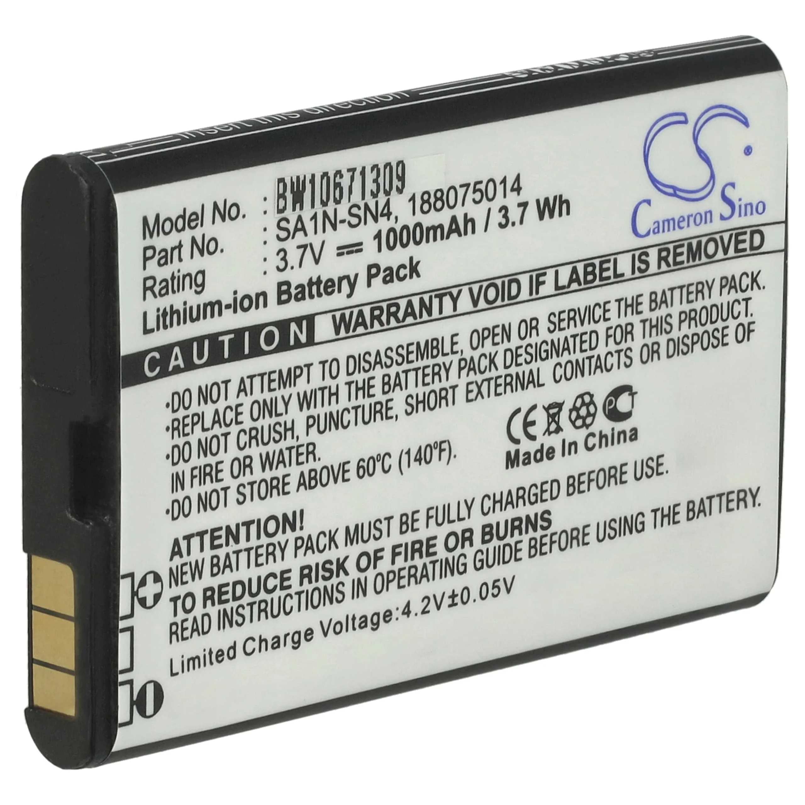Batterie remplace Sagem SA1M-SN2, 188075014, SA1N-SN4 téléphone portable Sagem - 1000mAh 3,7V Li-ion