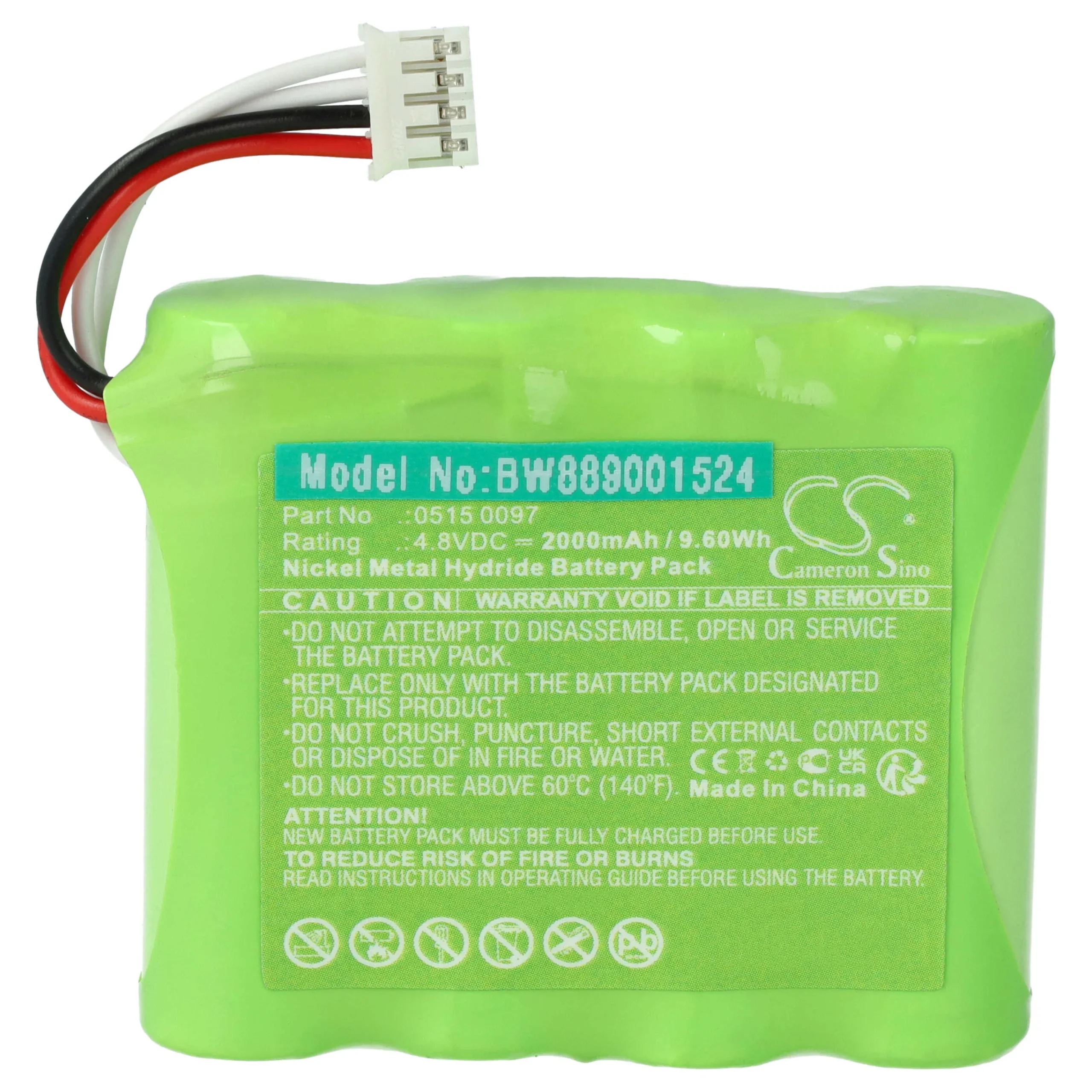 Batterie remplace Testo 0515 0097 détecteur de gaz - 2000mAh 4,8V NiMH