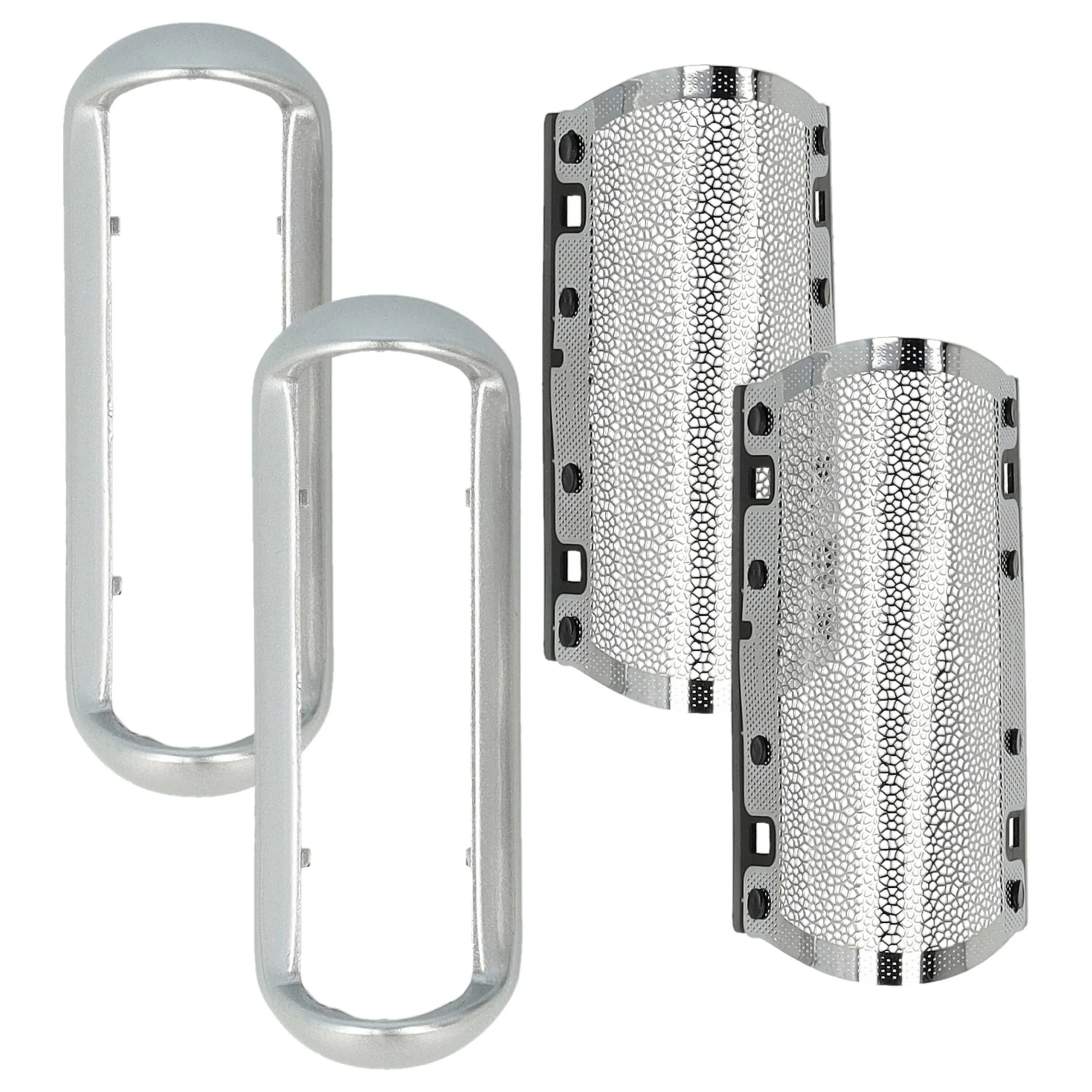 2x Grilles remplace Braun 5S pour rasoir Braun - avec cadre de tête, argenté