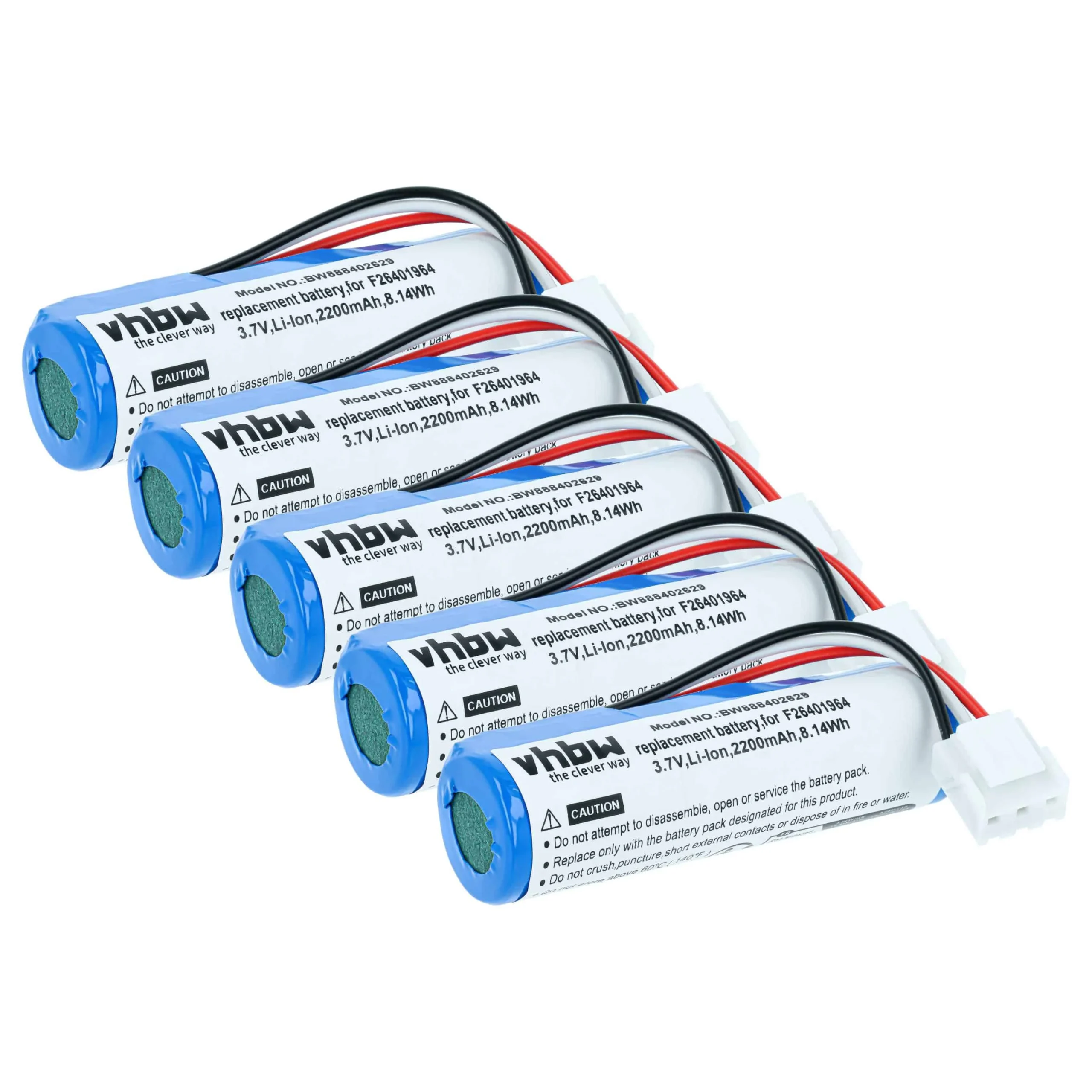 Batterie (5 pcs.) remplace Ingenico 296110884, 295006044 pour lecteur de carte Newland - 2200mAh 3,7V Li-ion