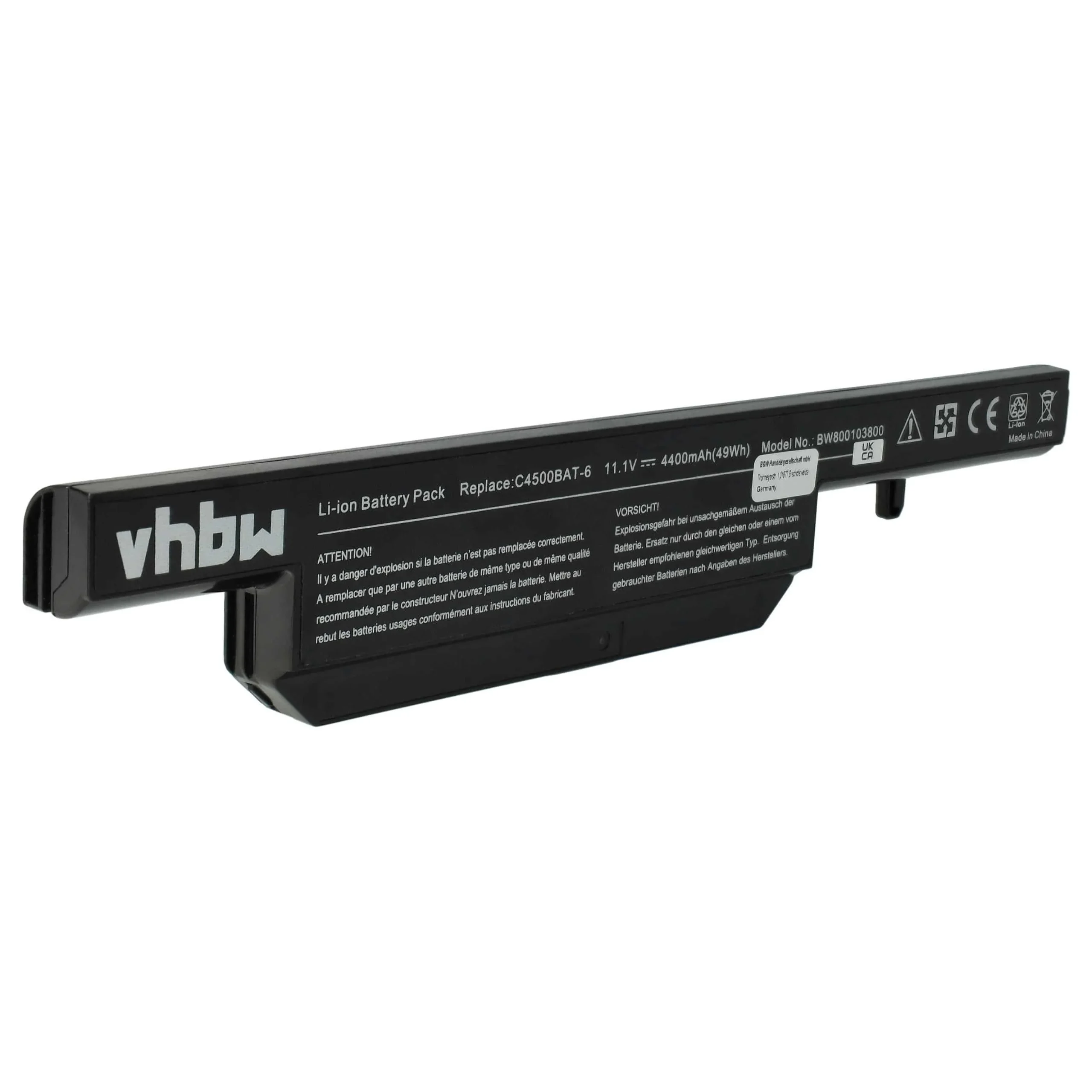 Batterie remplace 6-87-C480S-4G4 pour ordinateur portable Gigabyte- 4400mAh 11,1V Li-ion, noir