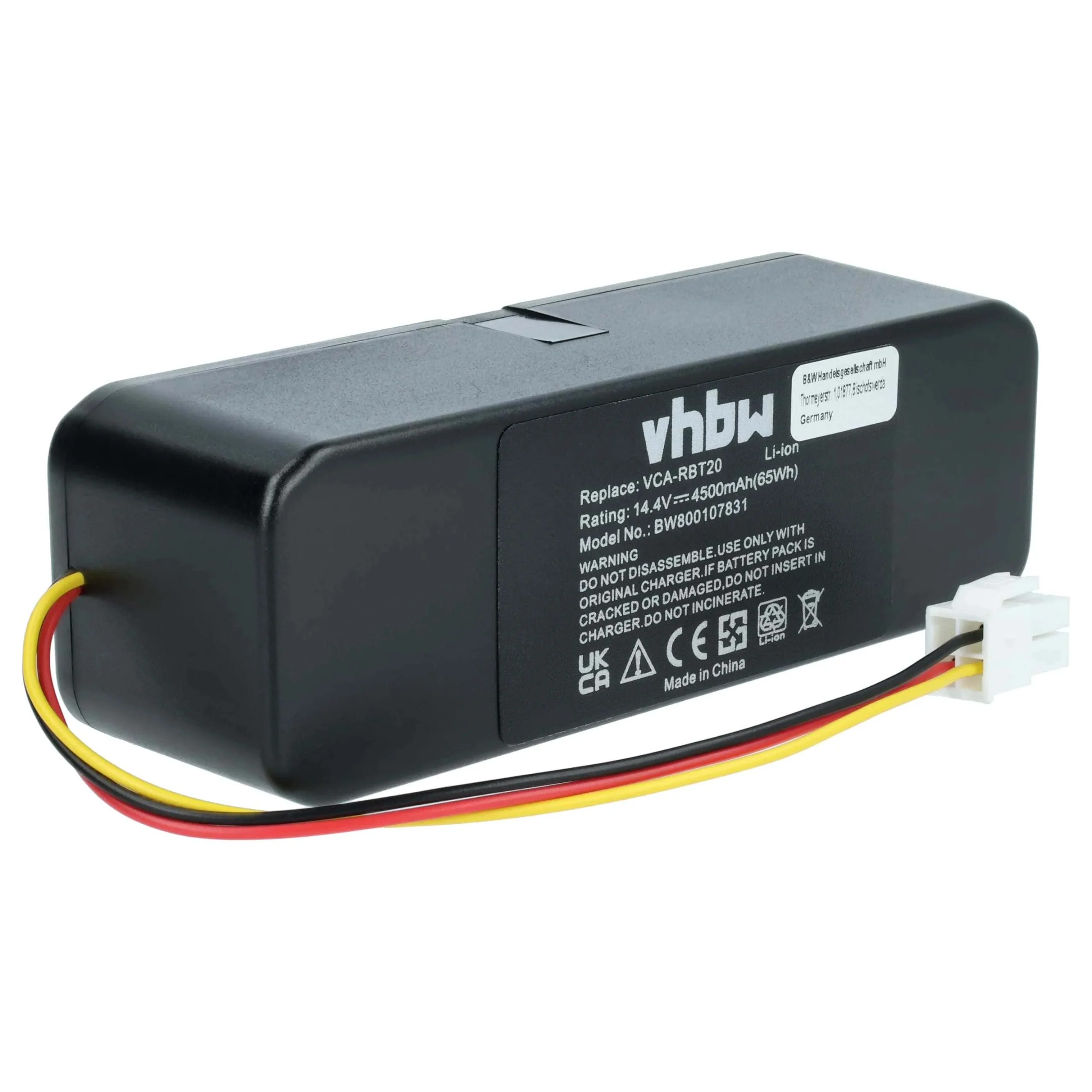 Batterie remplace Samsung AP5576883, AP5579205 pour robot aspirateur Samsung - 4500mAh 14,4V Li-ion