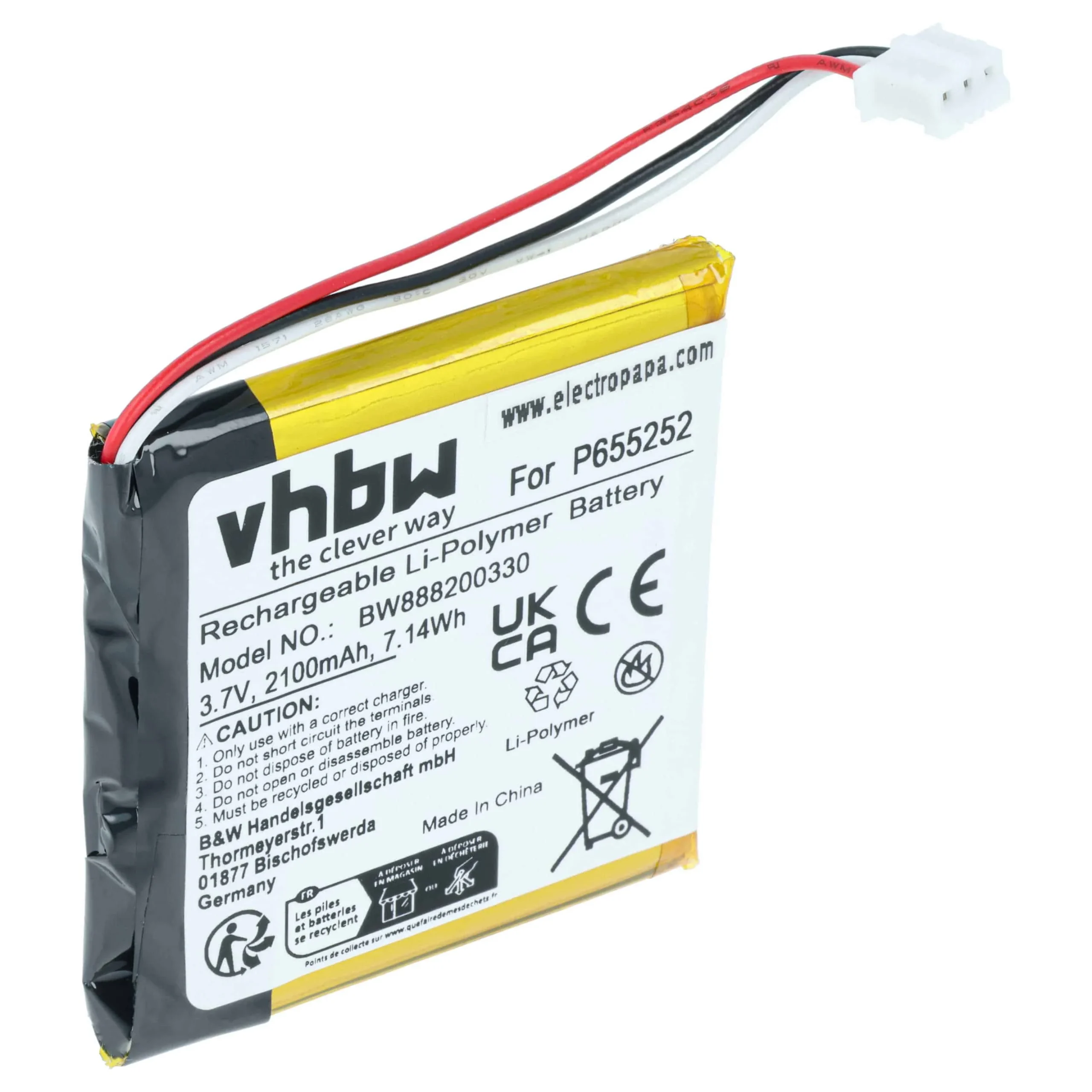 Batterie remplace Harman Kardon P655252 enceinte Harman Kardon - 2100mAh 3,7V Li-polymère