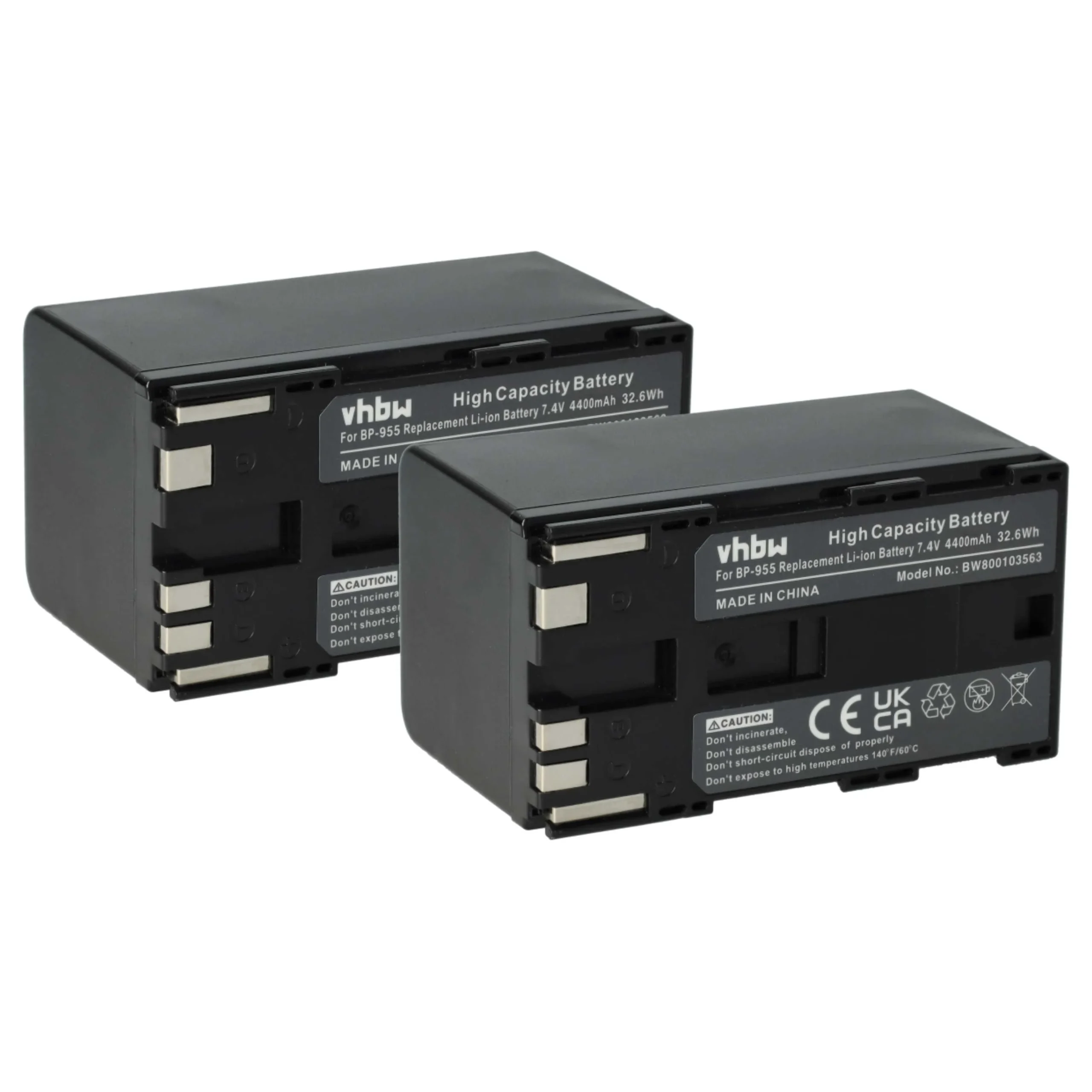 2x Batteries remplace Canon BP-955 pour caméscope Canon- 4400mAh 7,4V Li-ion