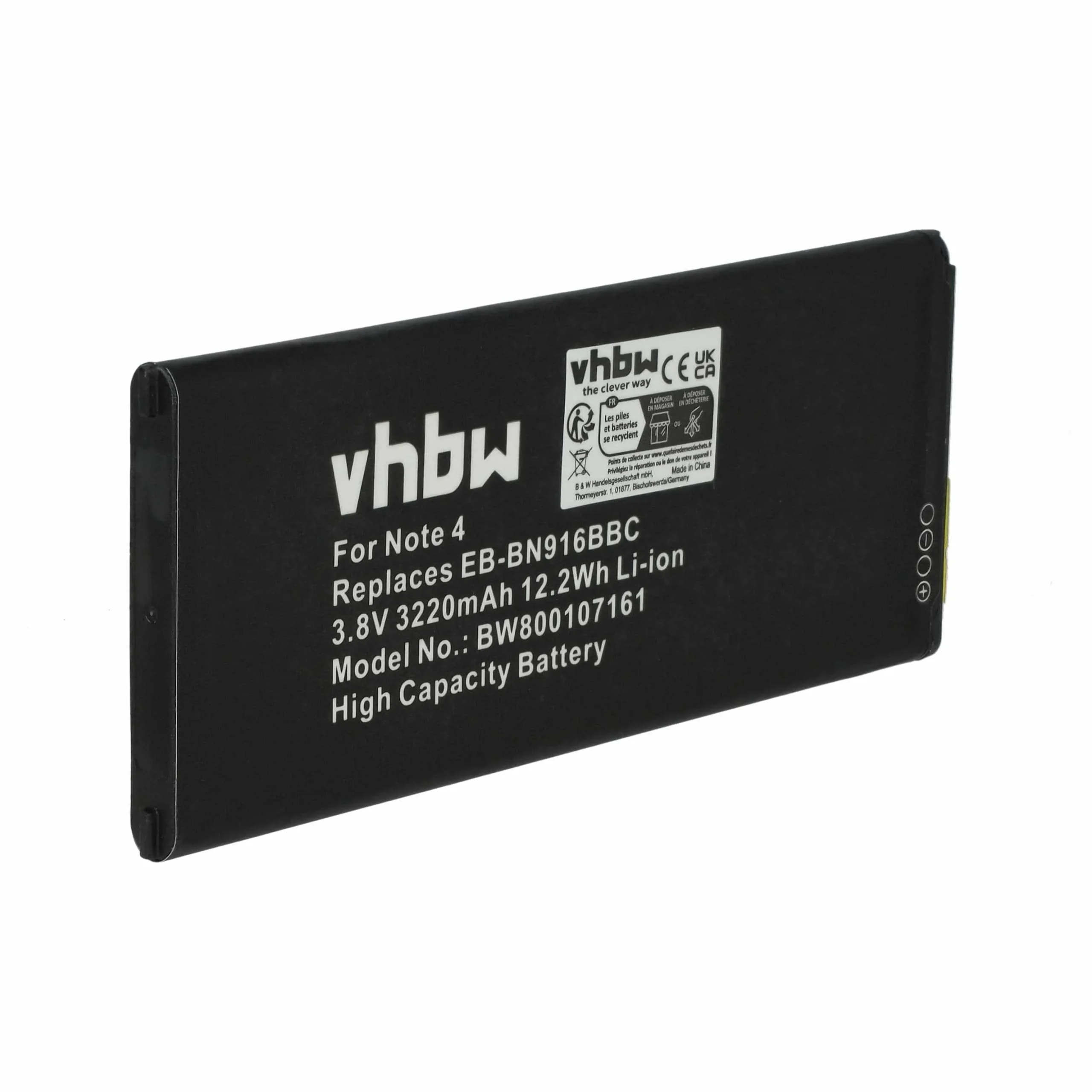 Batterie remplace Samsung EB-BN910BBK, EB-BN910BBE téléphone portable Samsung - 3220mAh 3,85V Li-ion